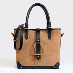 Signature - Equestrian Stirrup Tote Bag Italian Suede/Leather
