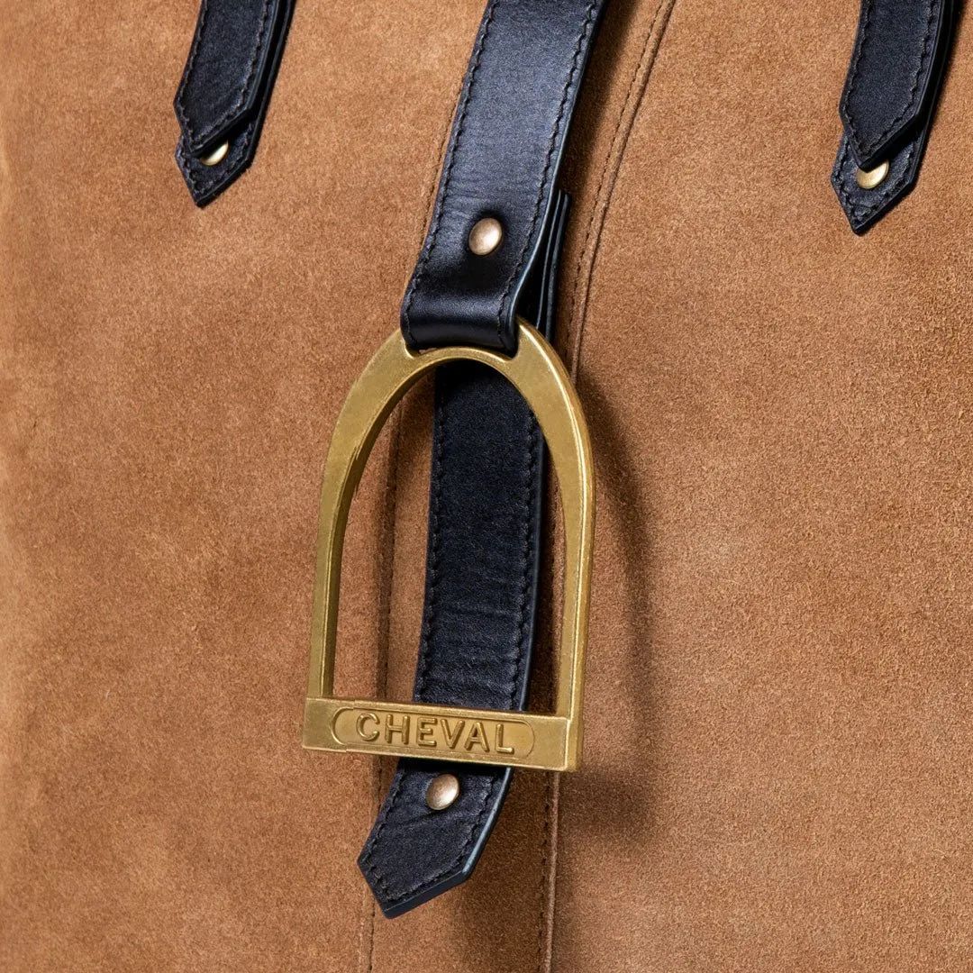 Signature - Equestrian Stirrup Tote Bag Italian Suede/Leather