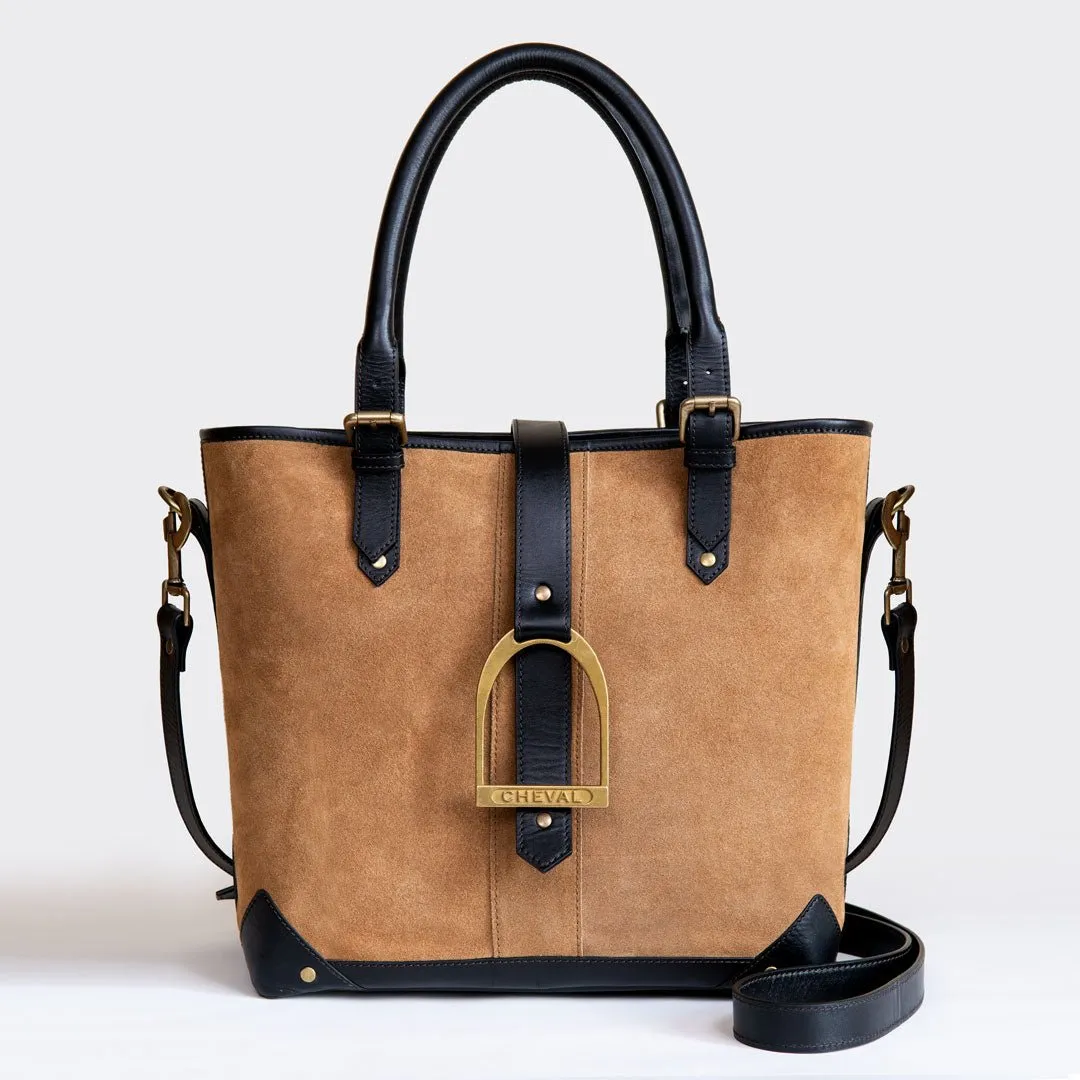 Signature - Equestrian Stirrup Tote Bag Italian Suede/Leather