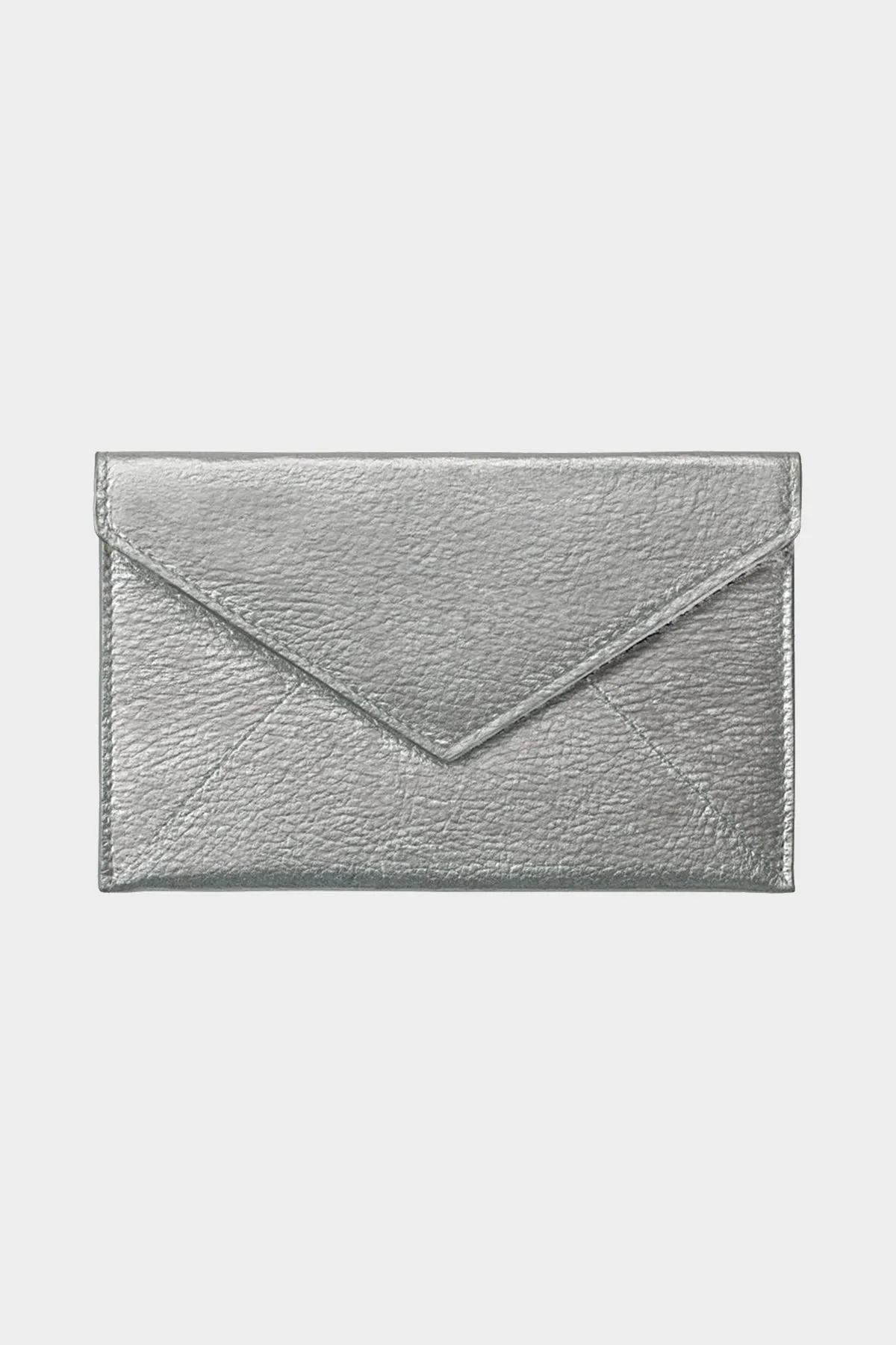 Silver Metallic Goatskin Medium Envelope