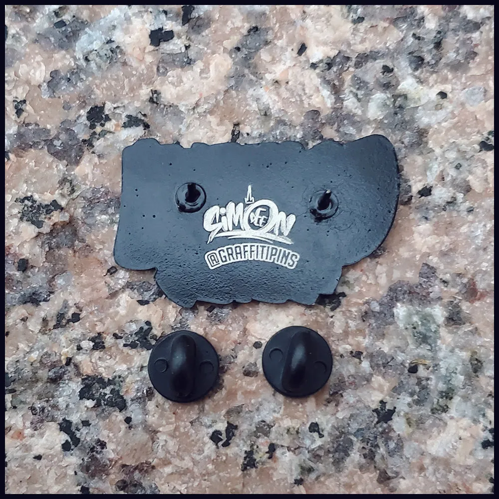 Simon Dee x Graffitipins Logo Sky Blue Throwie Pin - Enamel Pin