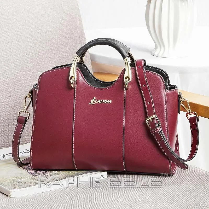 Small Elegant & Stylish Tote Handbag for Woman - Wine Red