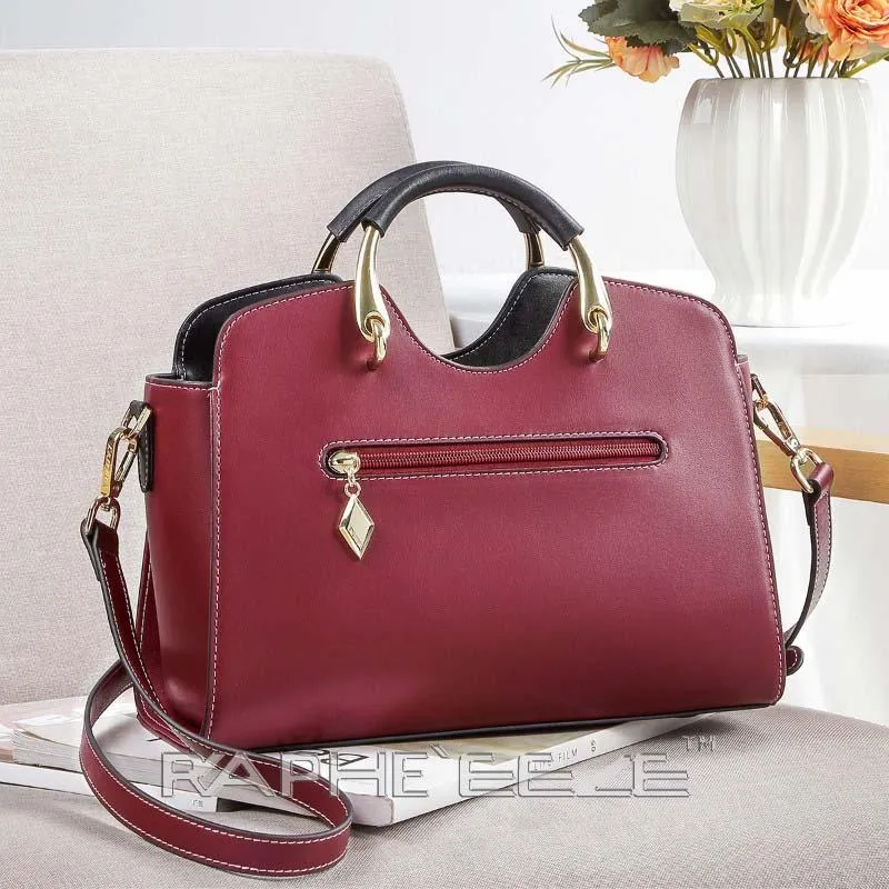 Small Elegant & Stylish Tote Handbag for Woman - Wine Red