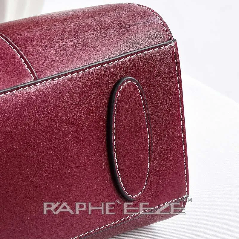 Small Elegant & Stylish Tote Handbag for Woman - Wine Red