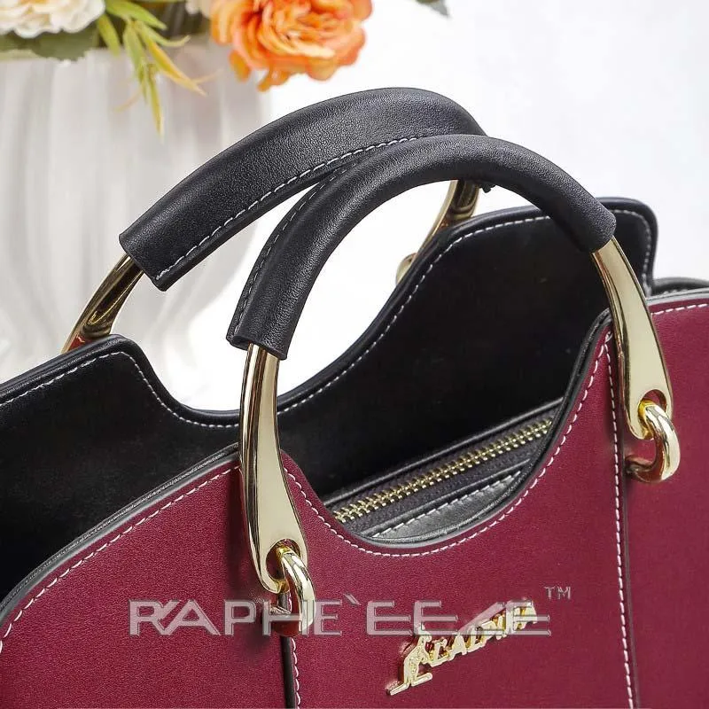 Small Elegant & Stylish Tote Handbag for Woman - Wine Red