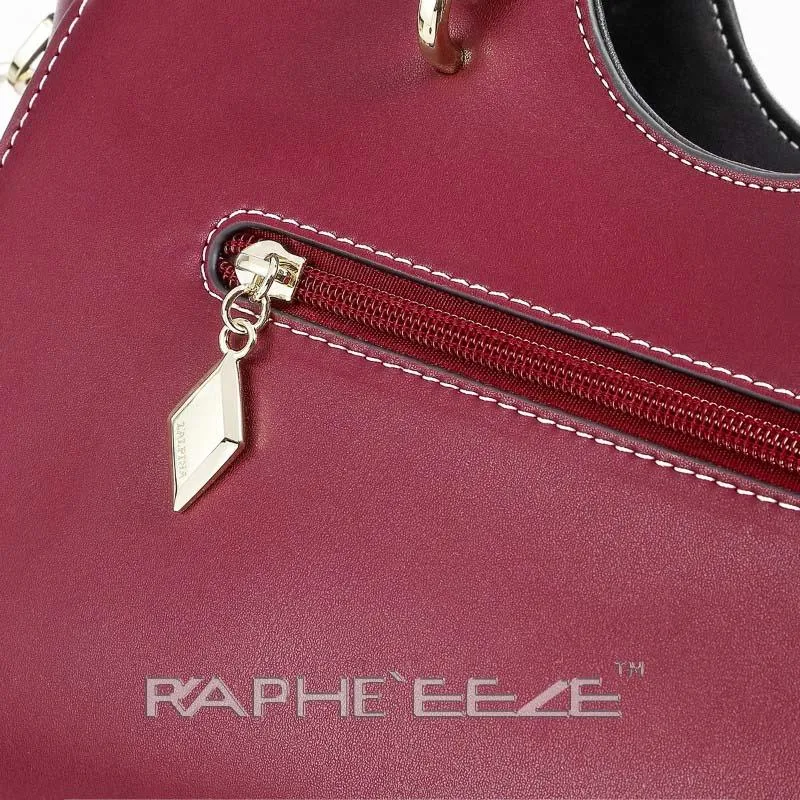 Small Elegant & Stylish Tote Handbag for Woman - Wine Red