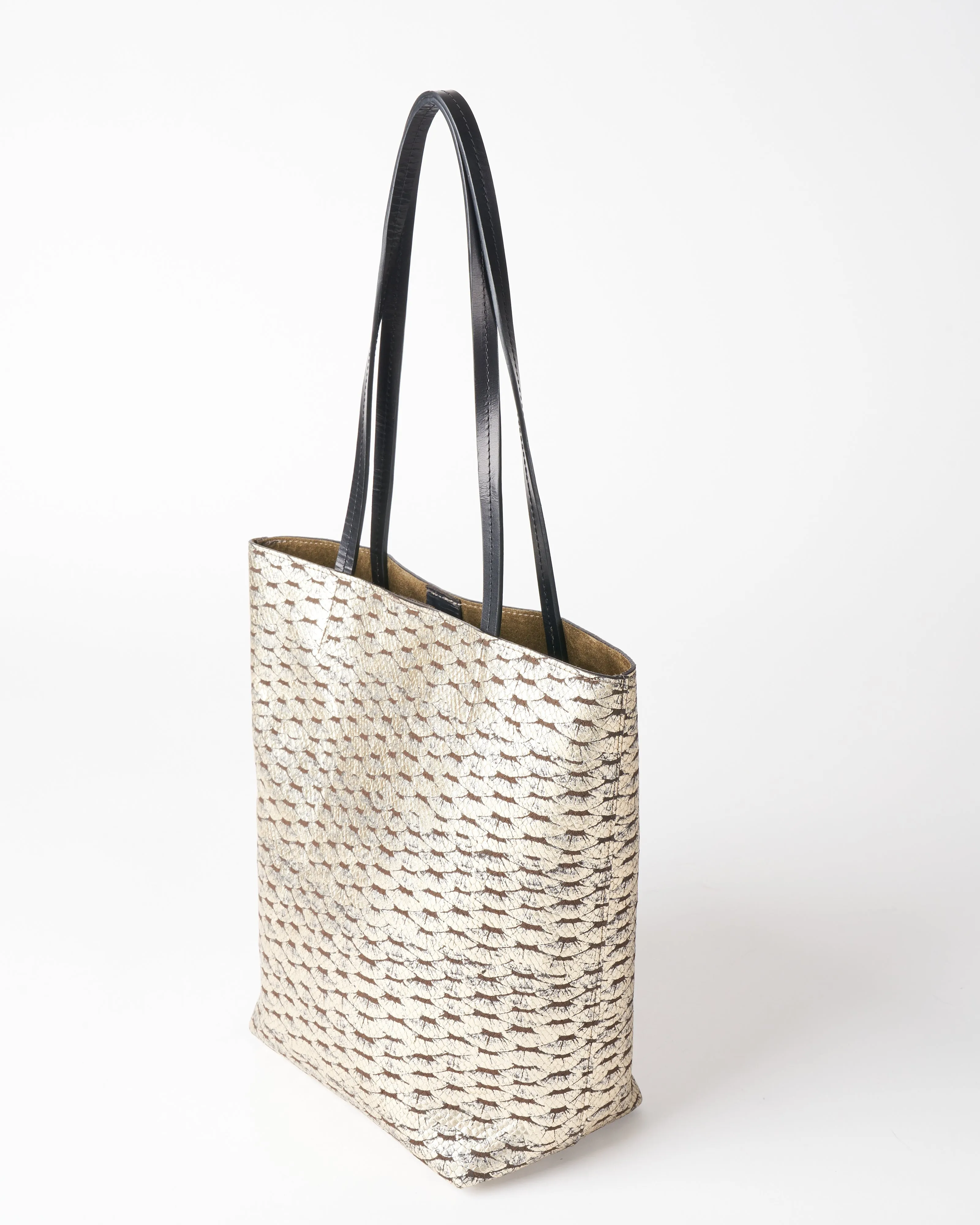 small essential tote - silver leaf