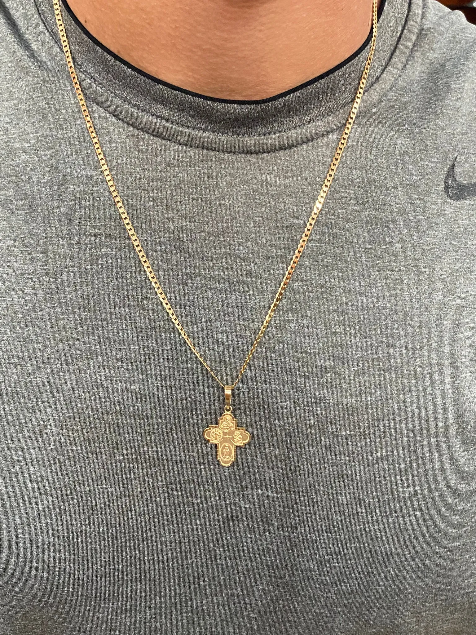 Small Four-Way Patron Saint Scapular Cross Pendant
