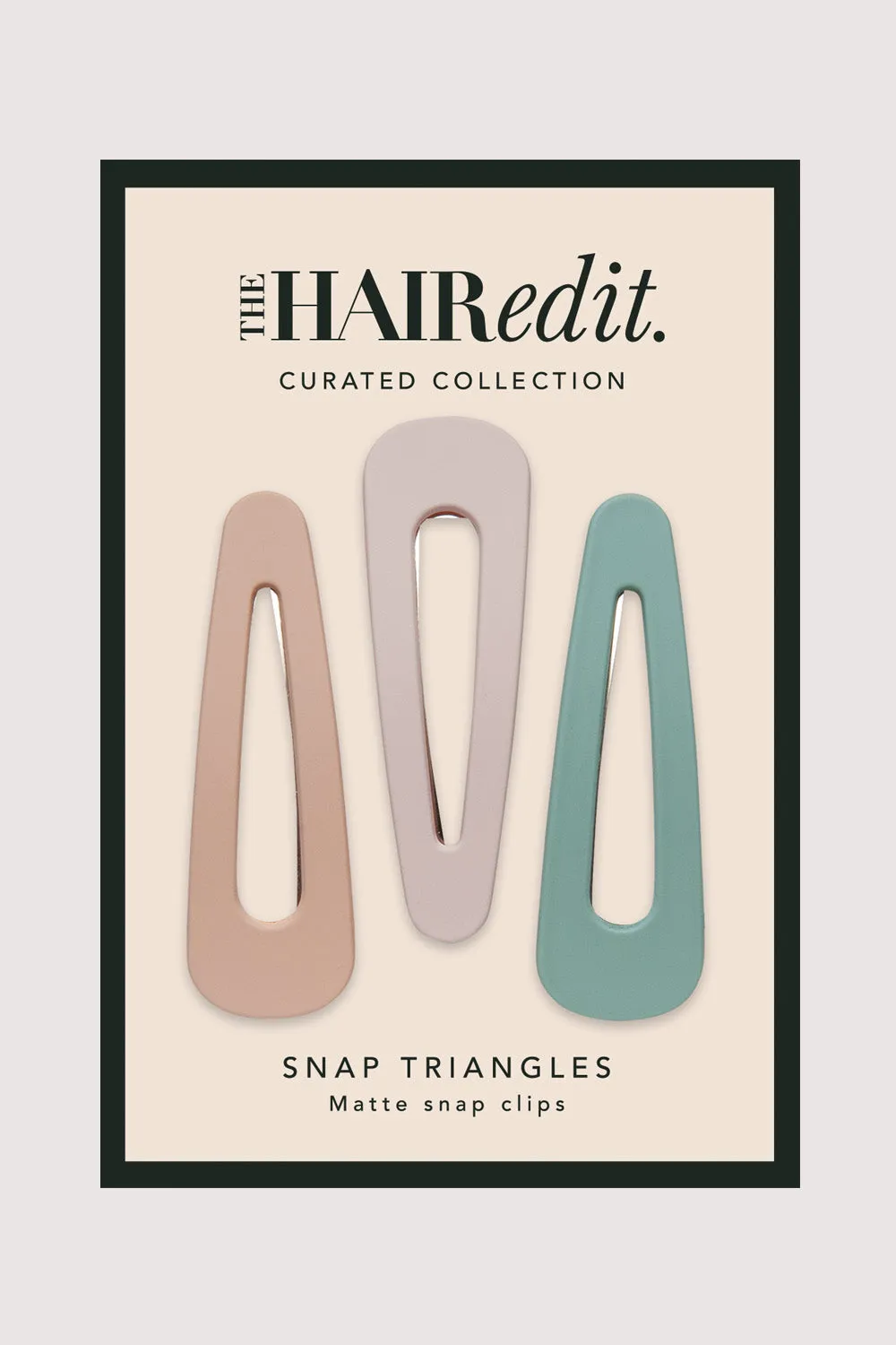 Snap Triangles Matte Hair Clips Set - Pastel