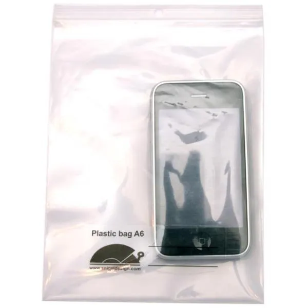 Snigel Plastpåse A6 med ziplock - 10 pack - 15 x 8 cm