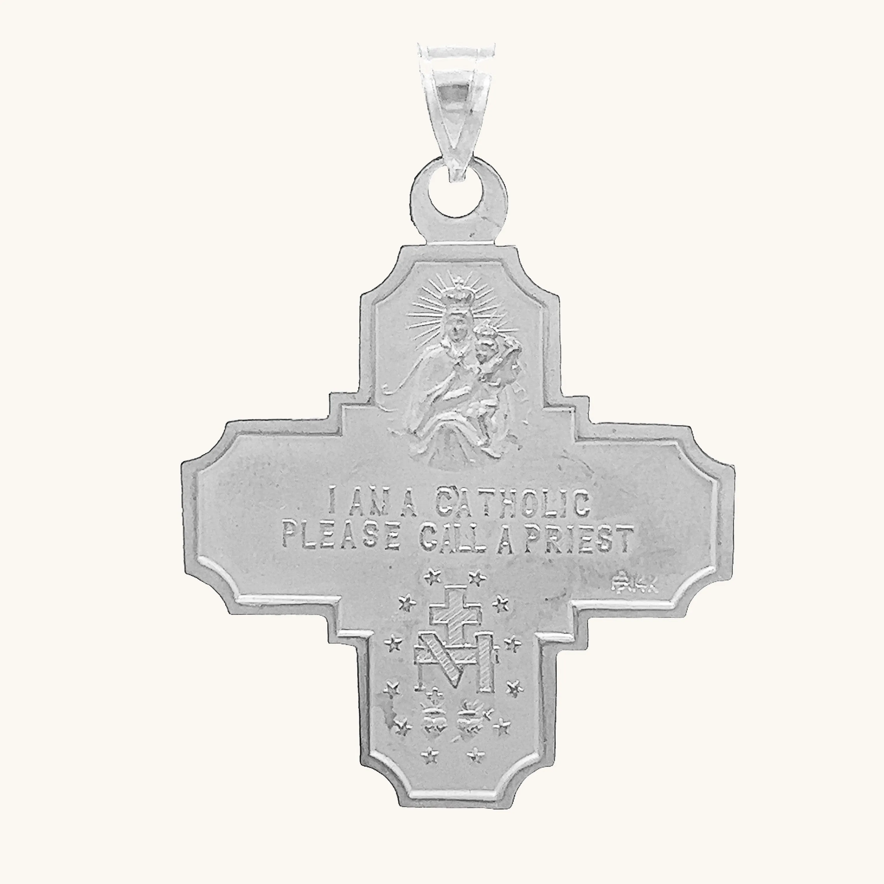 SOLID 14K GOLD FOUR WAY MEDAL | CROSS PENDANT
