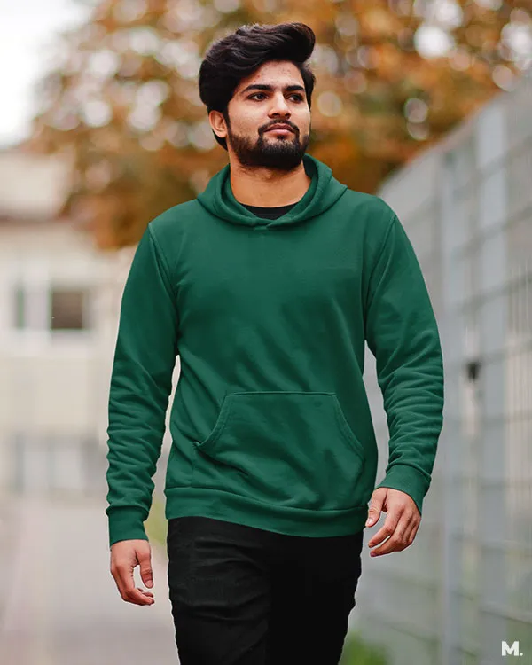 Solid olive green hooded sweatshirt