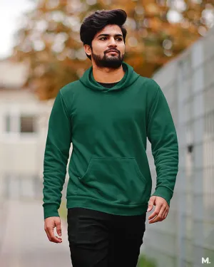 Solid olive green hooded sweatshirt