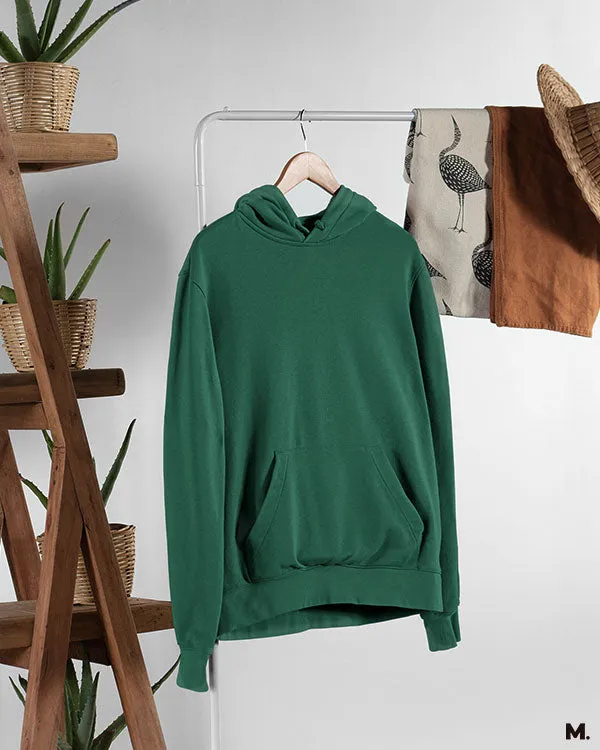Solid olive green hooded sweatshirt