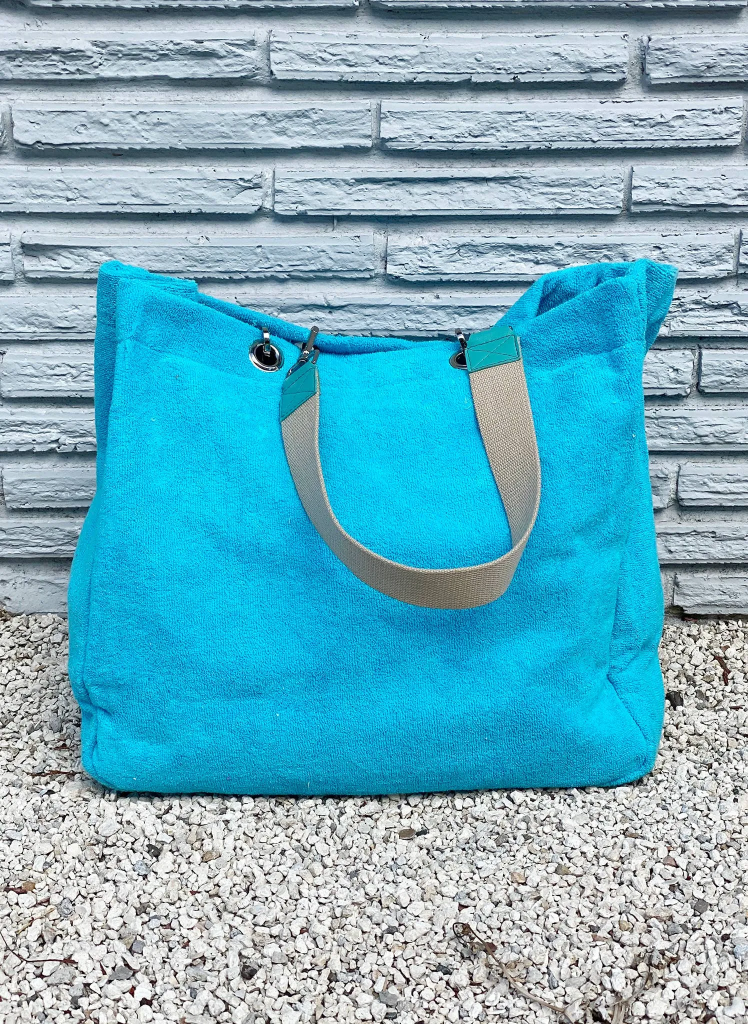 Solid Terry Plastic Lined Tote - Assorted