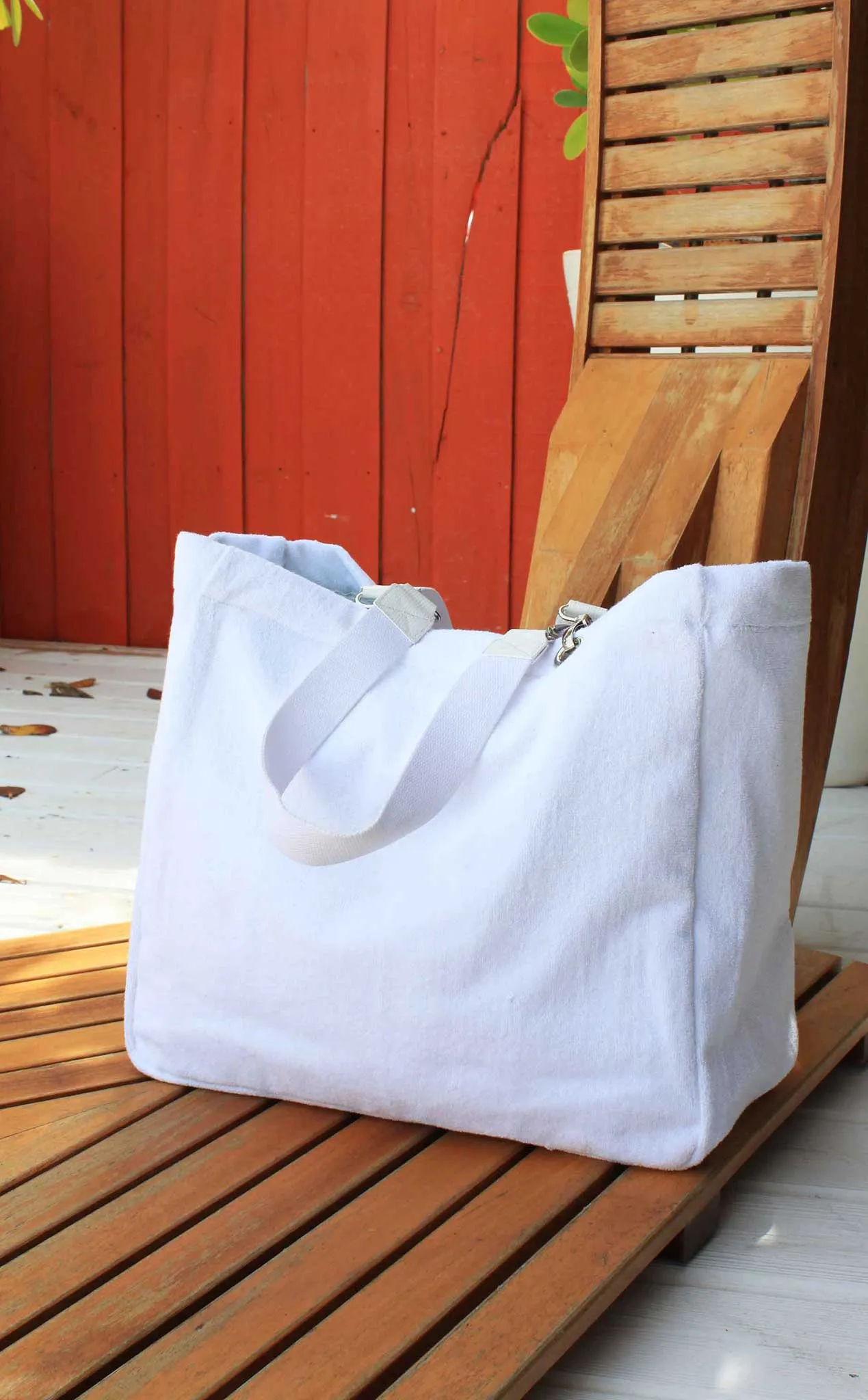 Solid Terry Plastic Lined Tote - Assorted