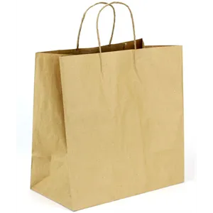 SOMI KBH13713, Bag Paper Handle Twisted 13"x7"x13", Kraft, 36LBS, BROWN, 250 PER PACK