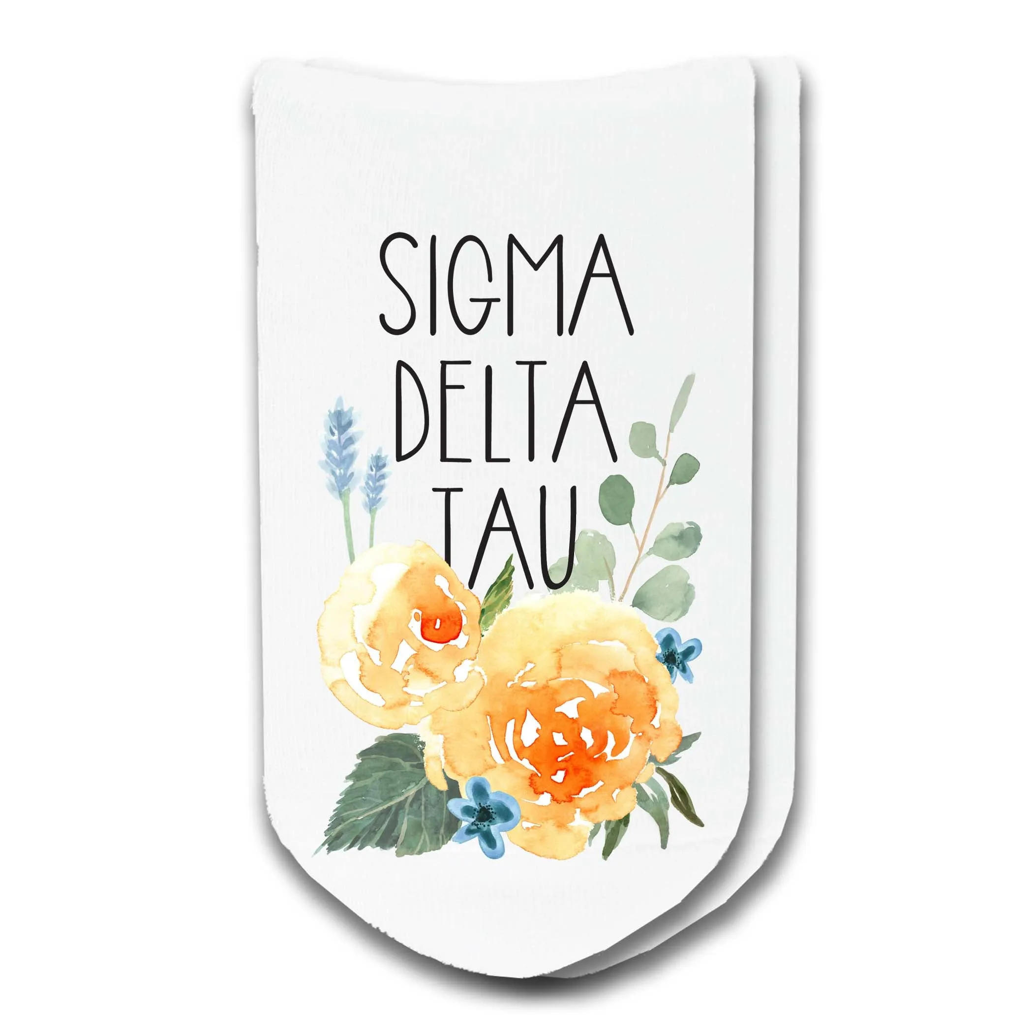 Sorority Watercolor Flower No Show Socks