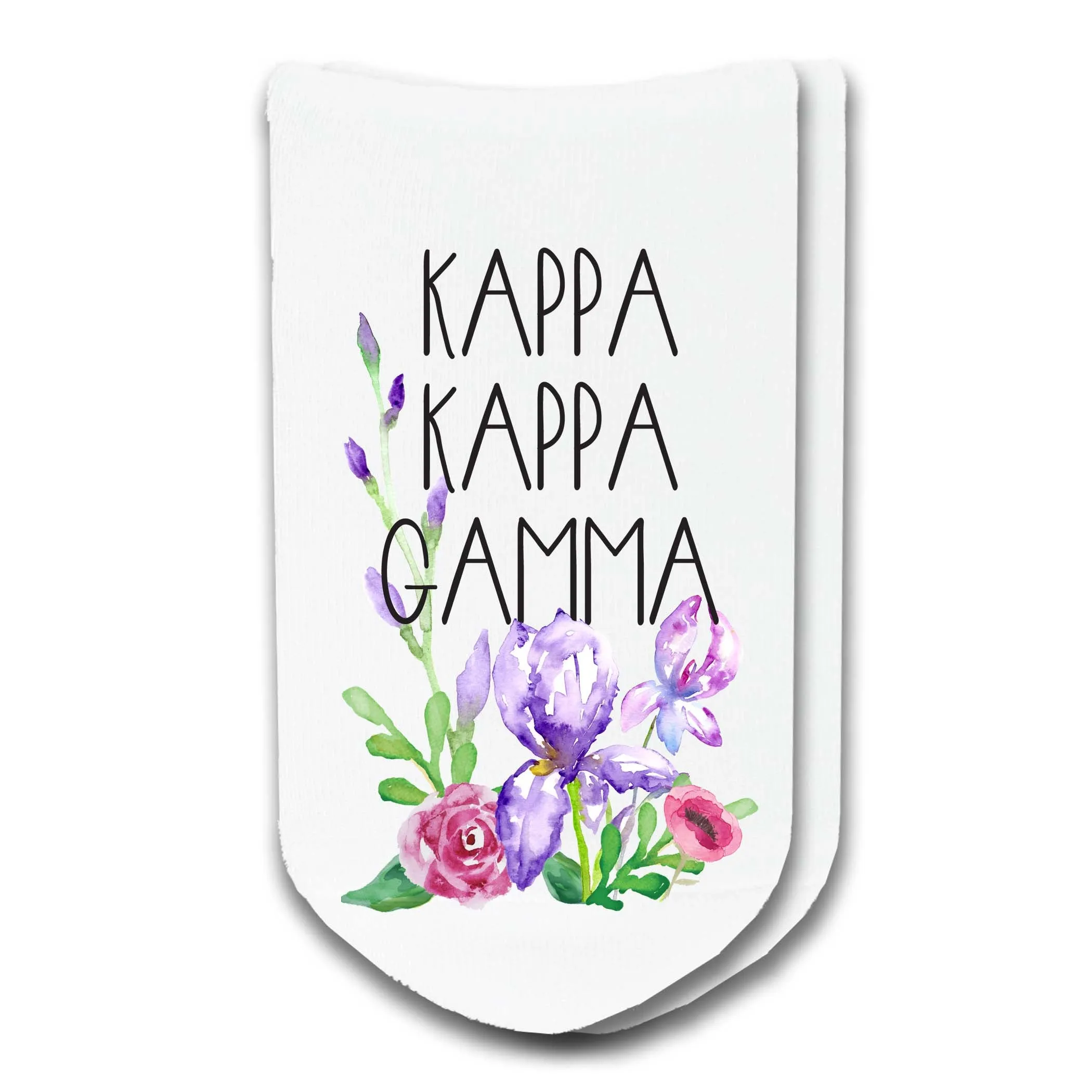 Sorority Watercolor Flower No Show Socks