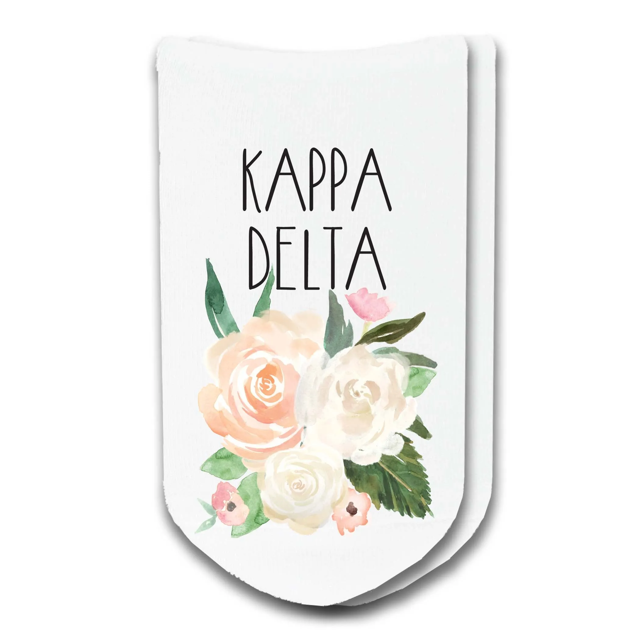 Sorority Watercolor Flower No Show Socks