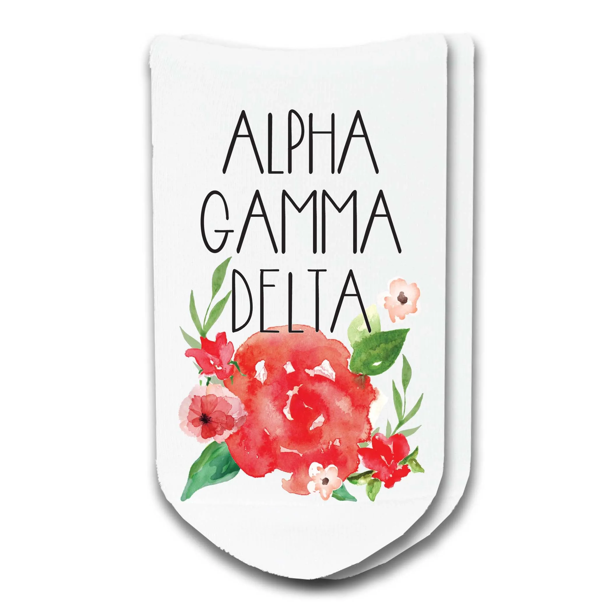 Sorority Watercolor Flower No Show Socks