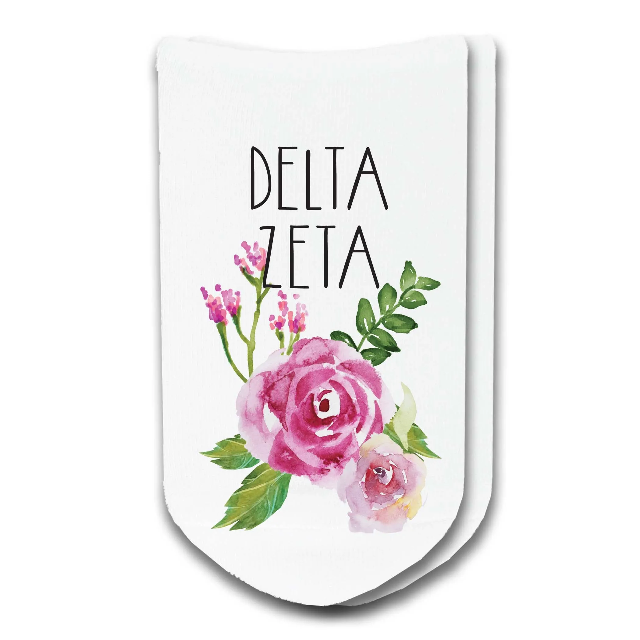Sorority Watercolor Flower No Show Socks