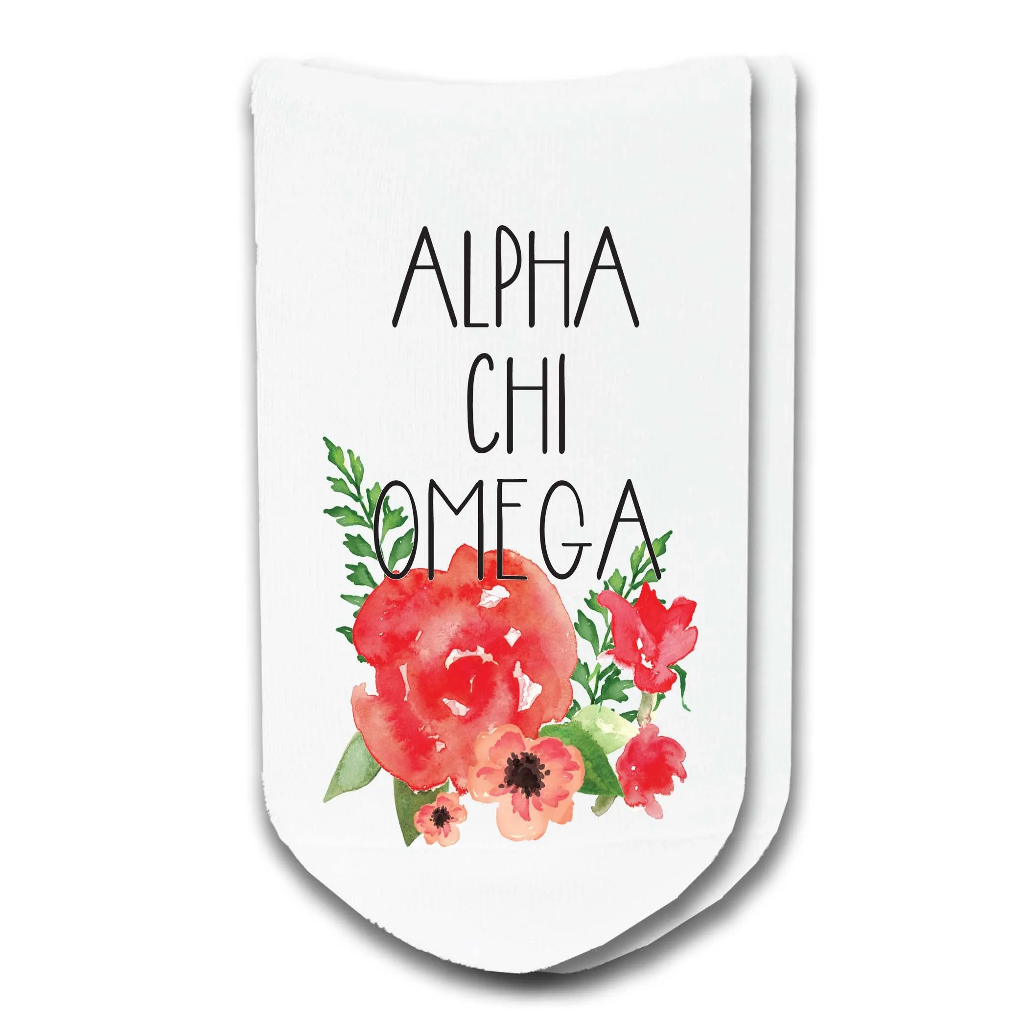 Sorority Watercolor Flower No Show Socks