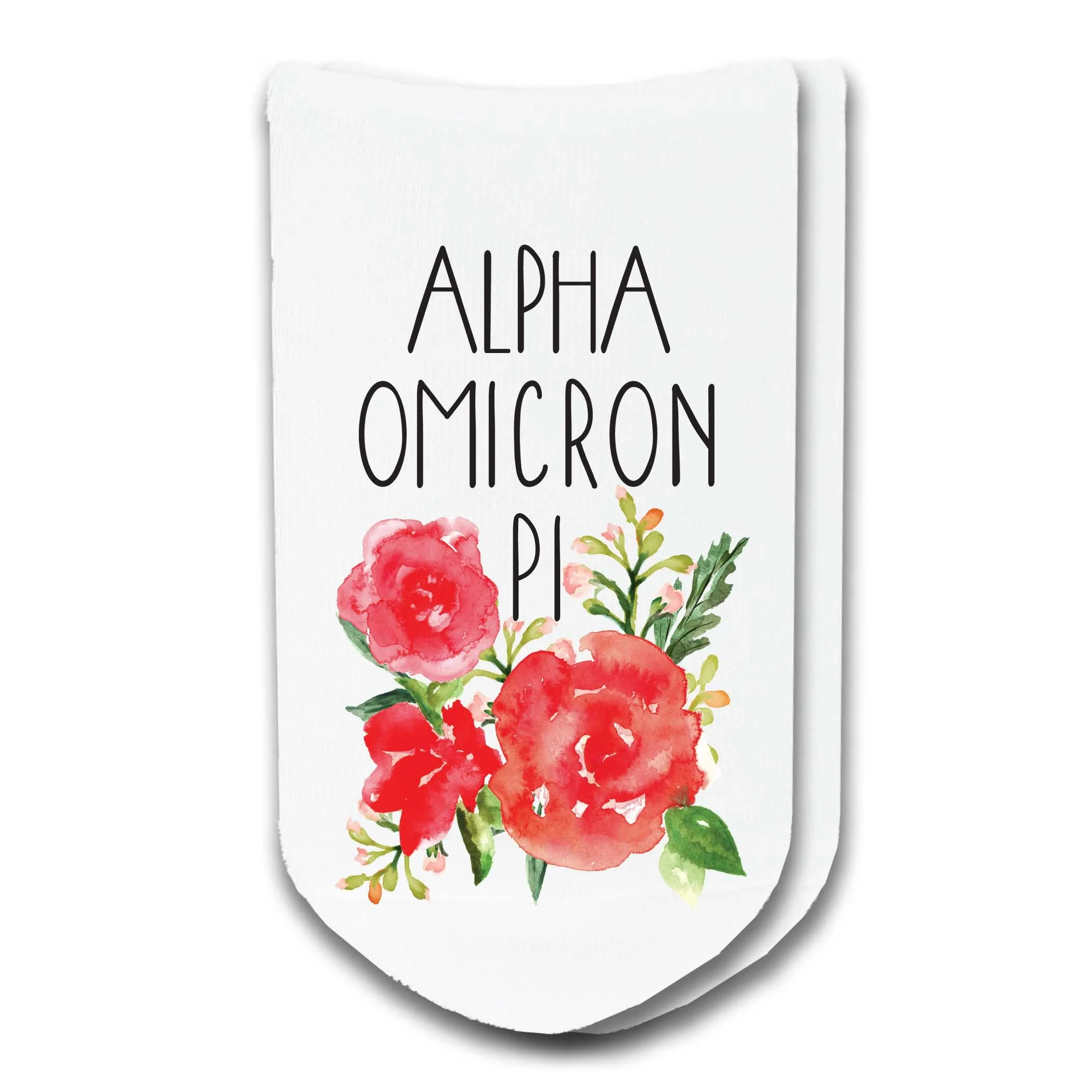 Sorority Watercolor Flower No Show Socks
