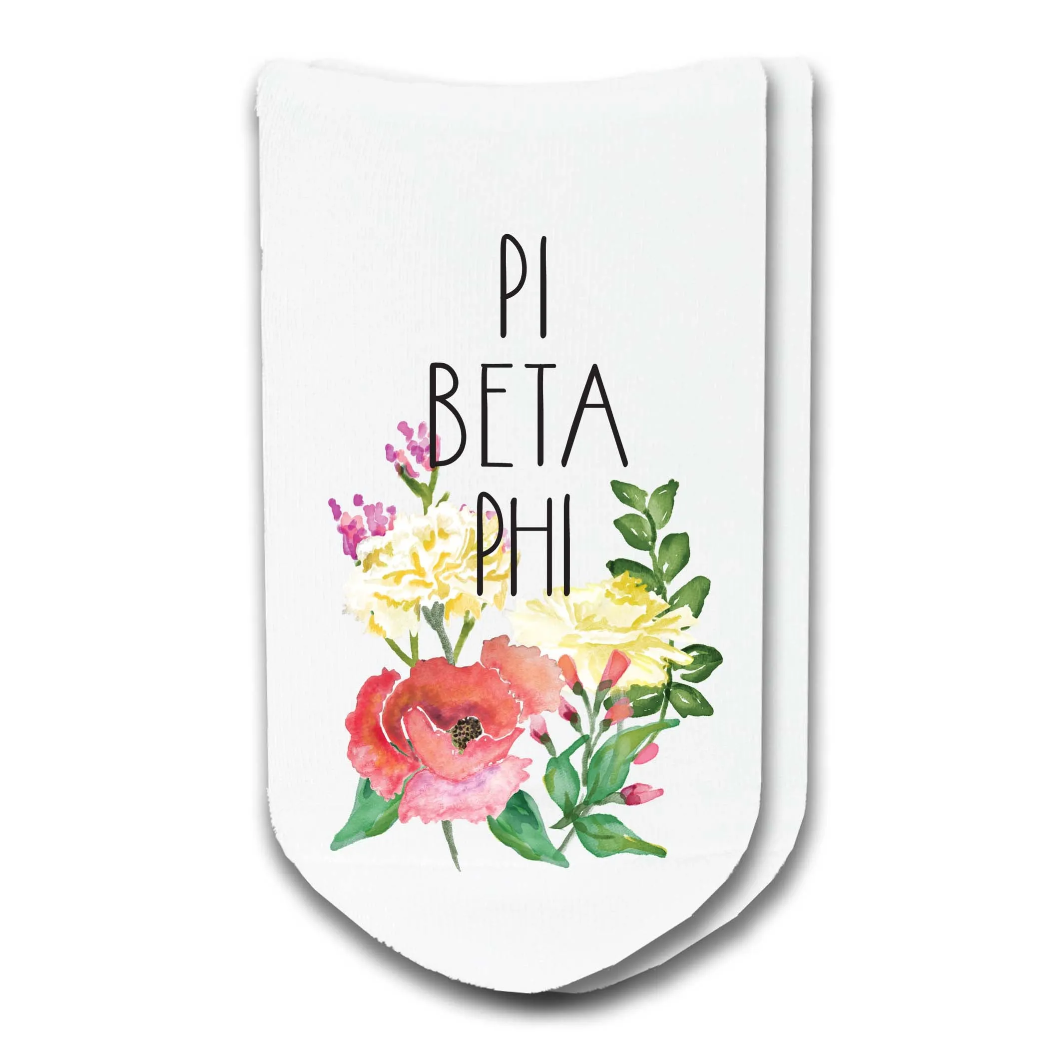 Sorority Watercolor Flower No Show Socks