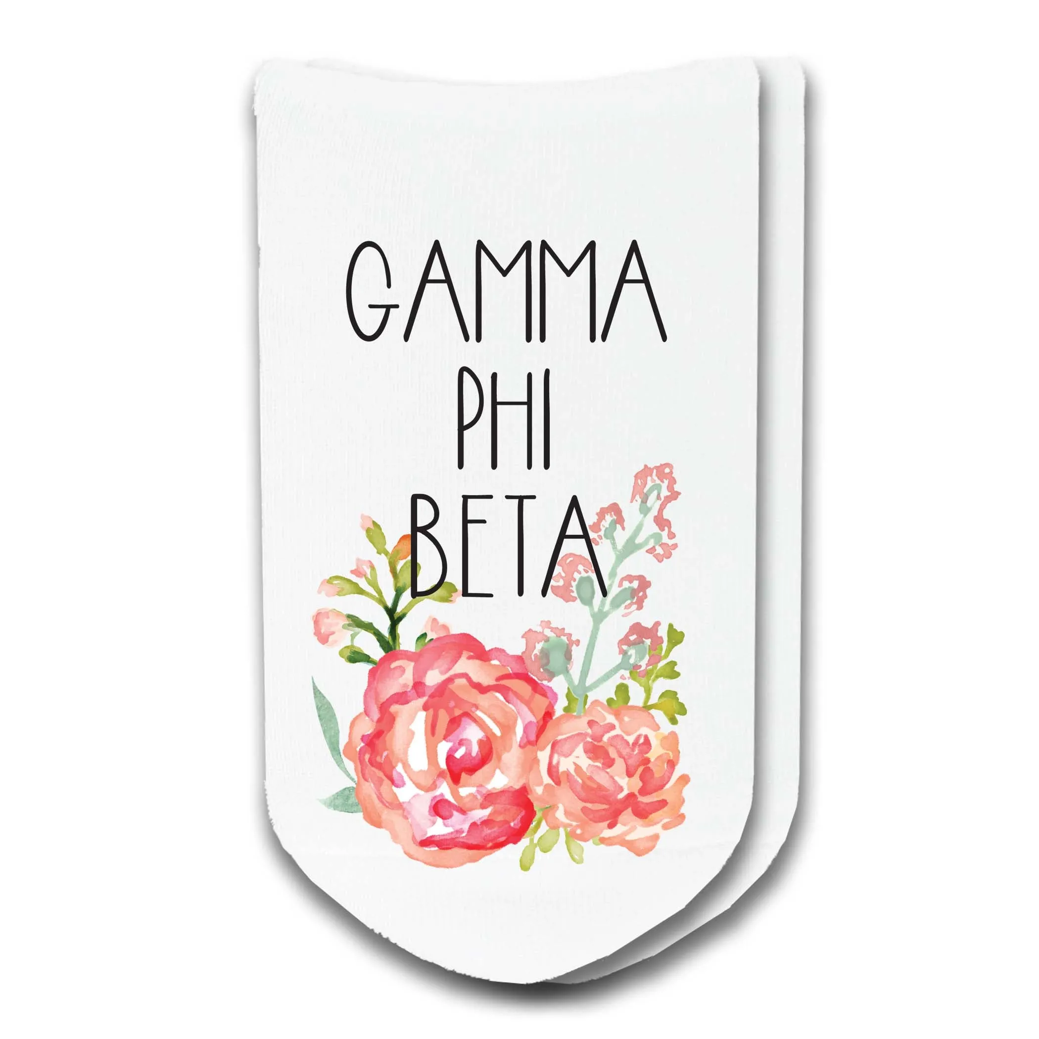 Sorority Watercolor Flower No Show Socks