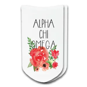 Sorority Watercolor Flower No Show Socks