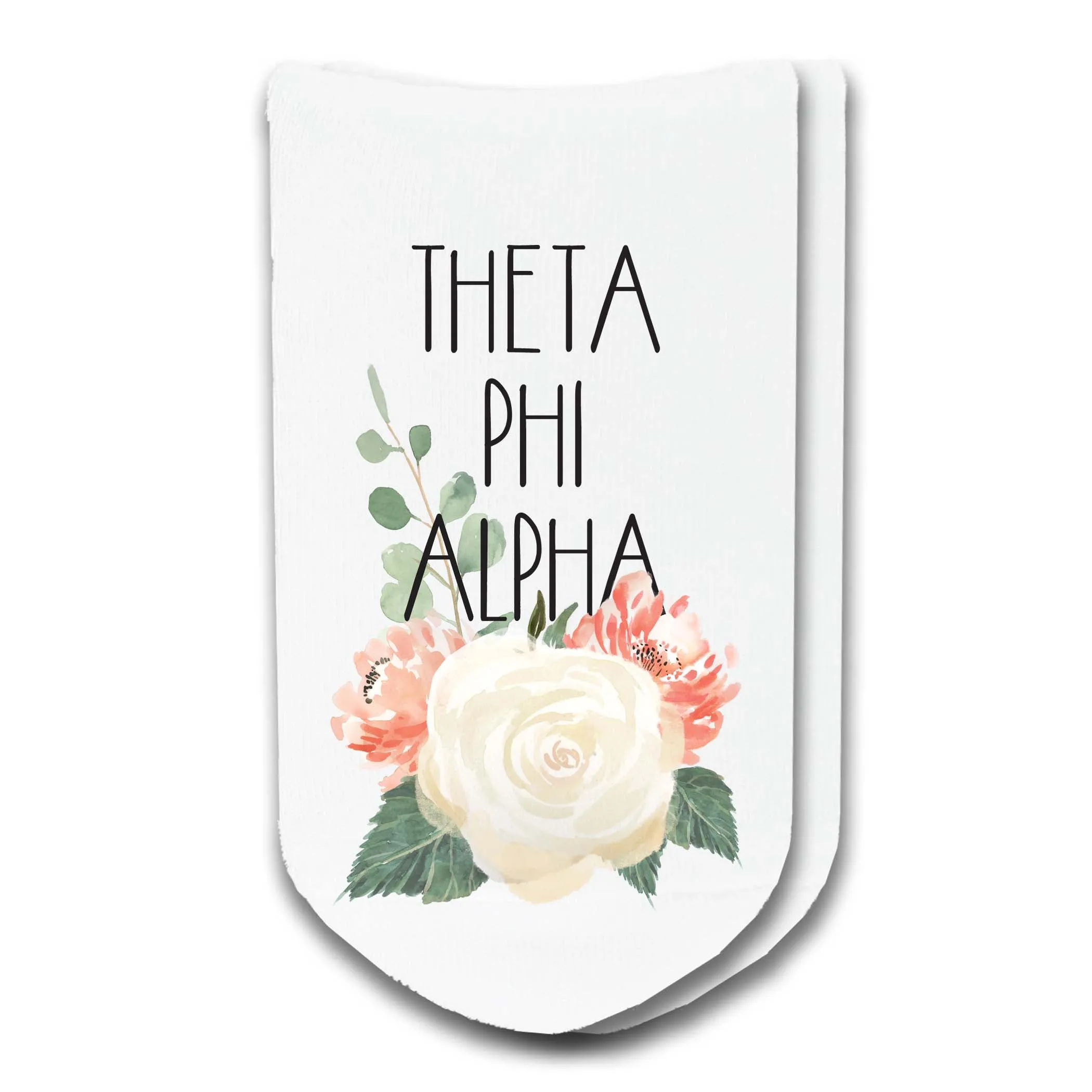 Sorority Watercolor Flower No Show Socks