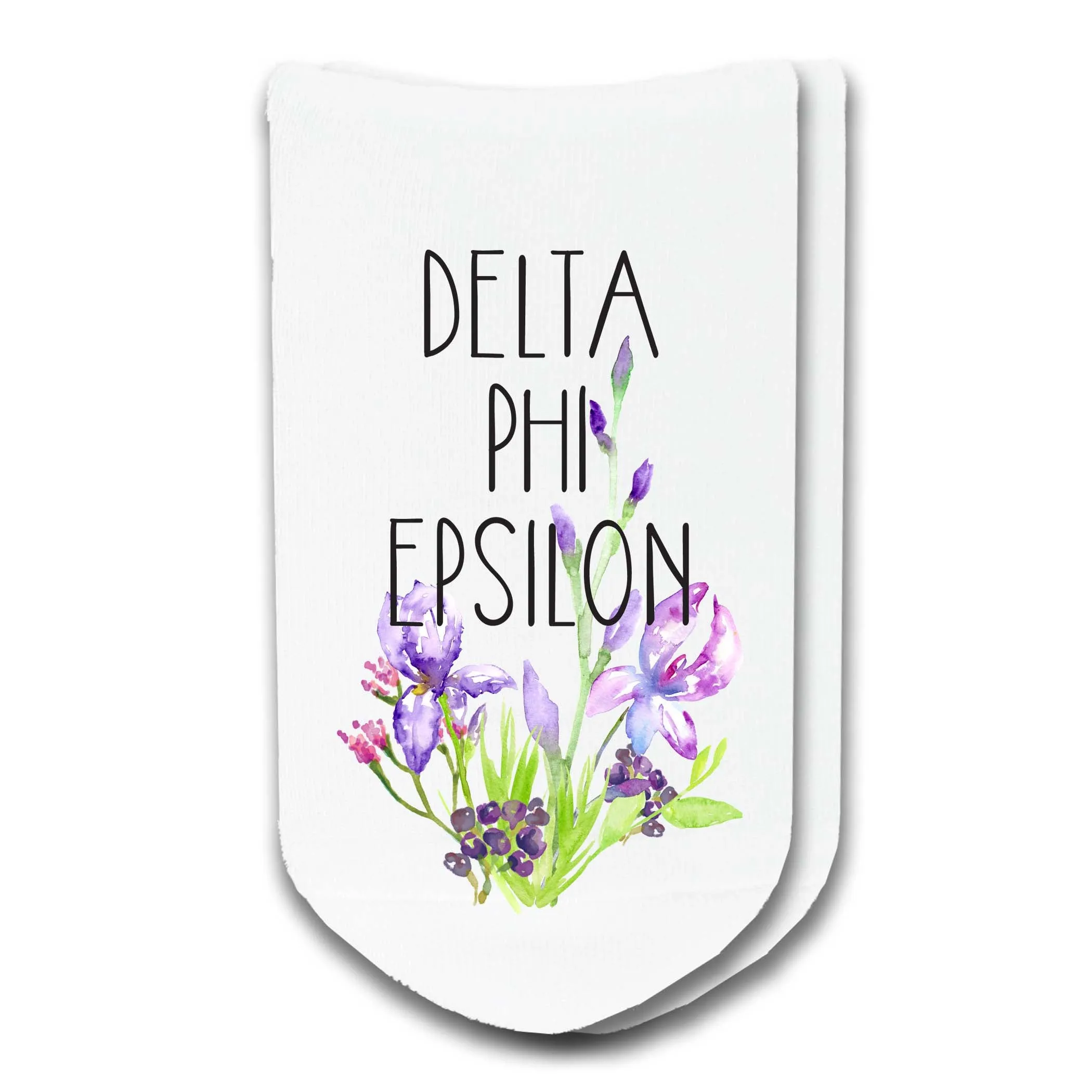 Sorority Watercolor Flower No Show Socks