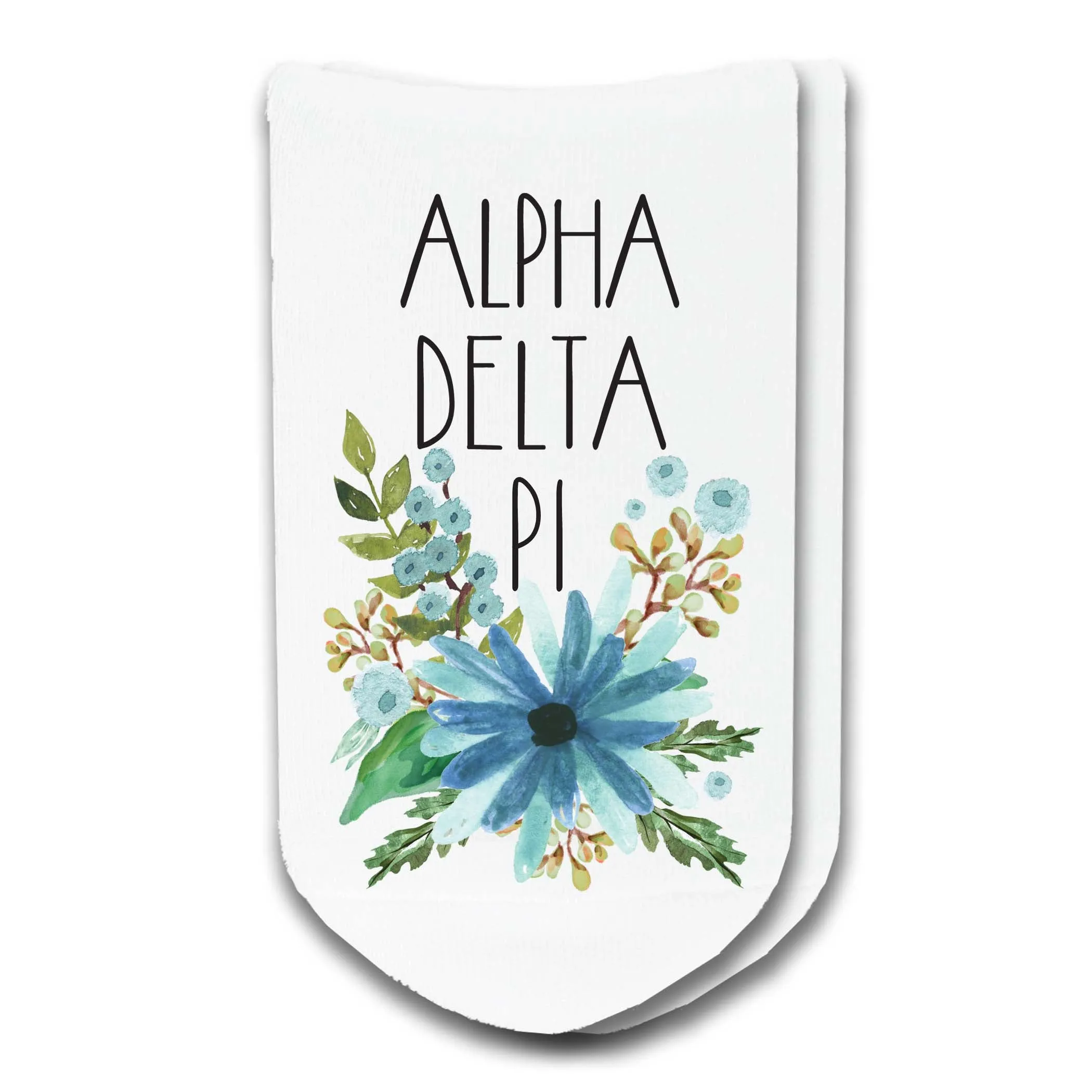 Sorority Watercolor Flower No Show Socks