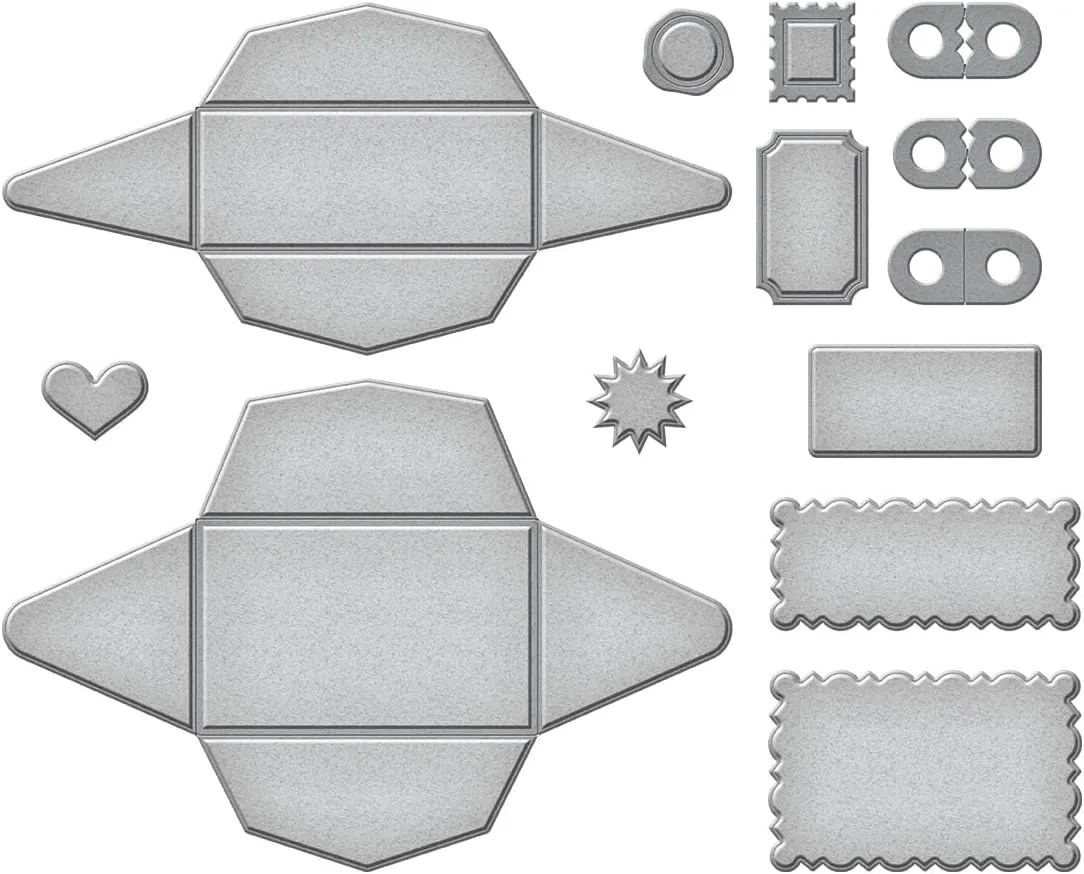 Spellbinders Etched Dies Mini Envelopes 2 - 12 Thin Metal Dies