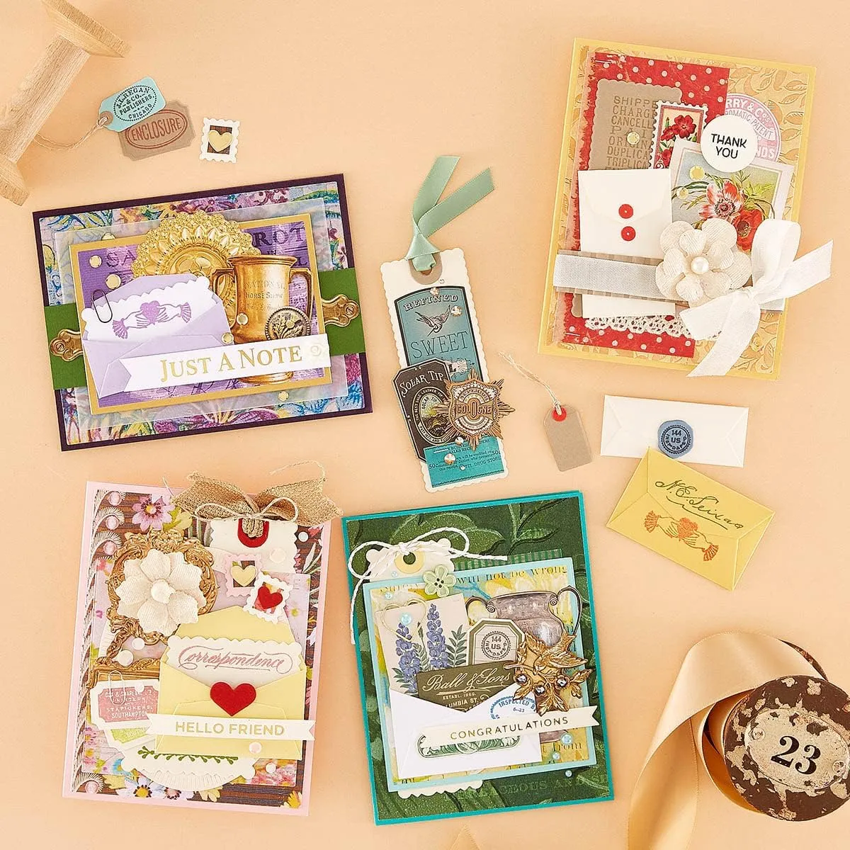 Spellbinders Etched Dies Mini Envelopes 2 - 12 Thin Metal Dies