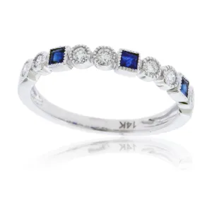 Stackable Sapphire and Round Diamond Band