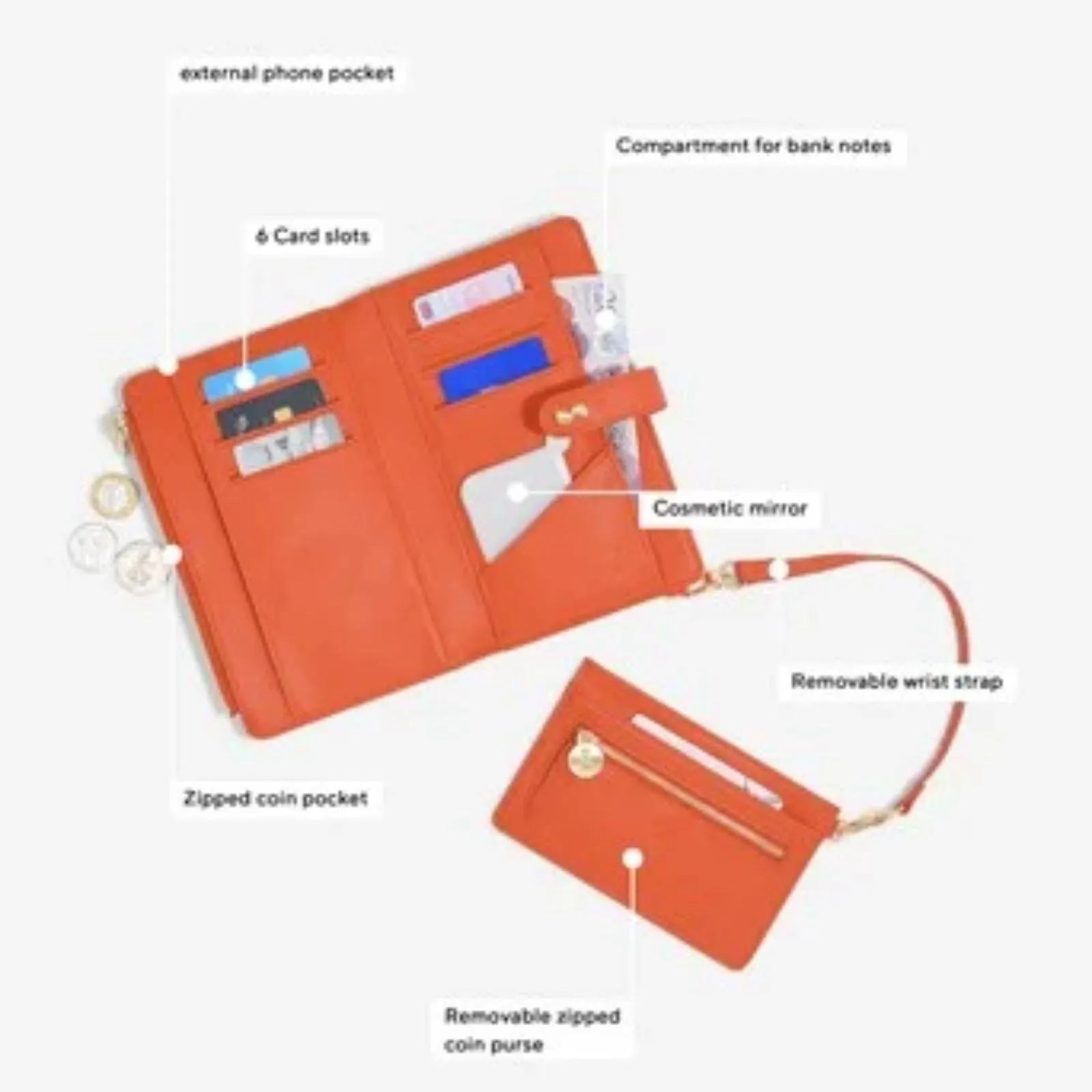 Stackers Large Purse - Orange