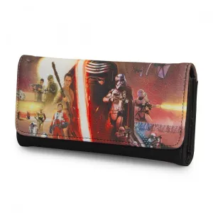 Star Wars Force Awakens Womens Faux Leather Tri-Fold Envelope Clutch Wallet