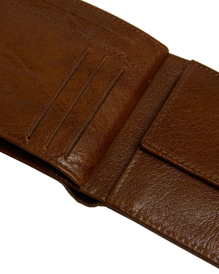 Statesman Coin Pocket Mens Wallet Brown