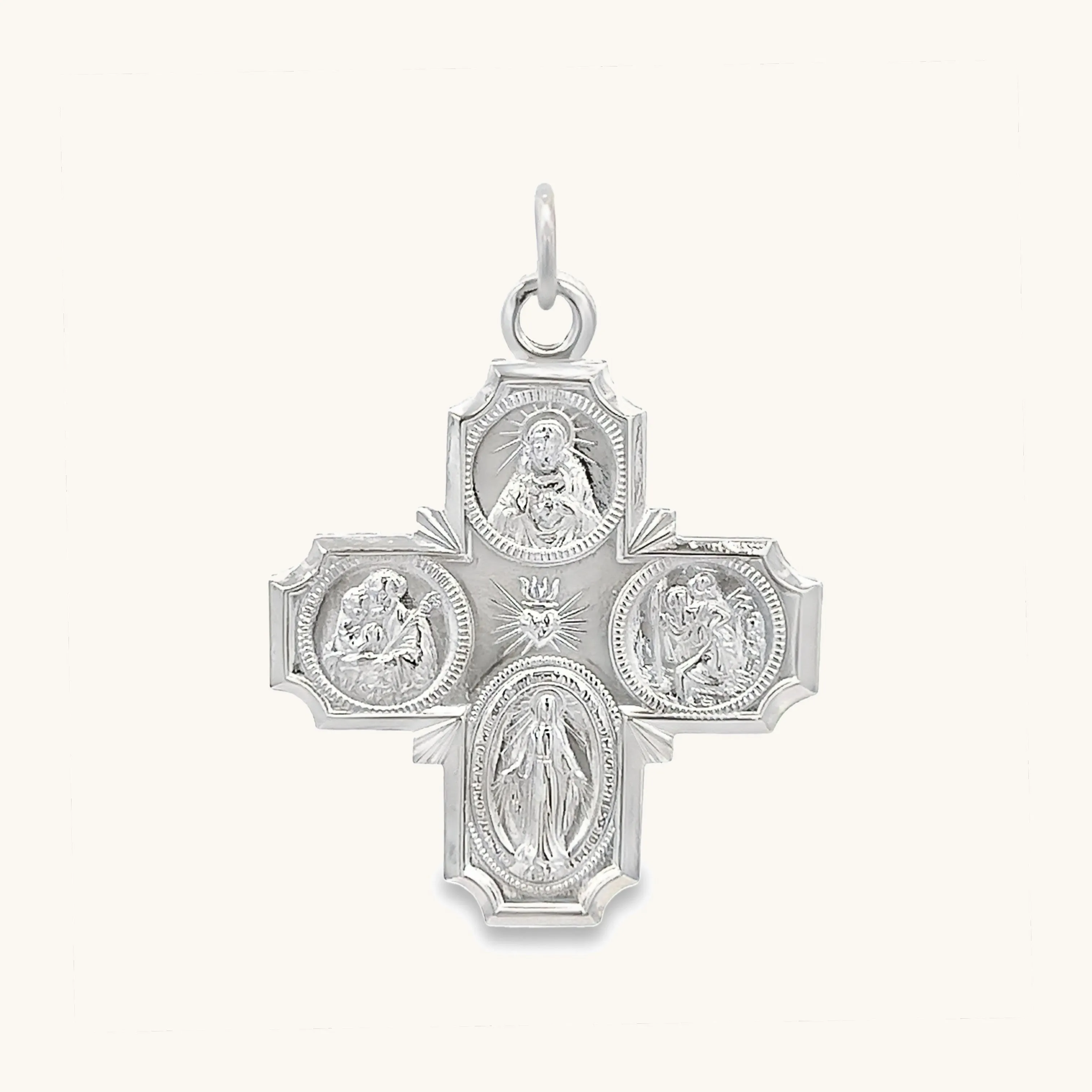 STERLING SILVER FOUR WAY MEDAL | CROSS PENDANT