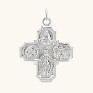 STERLING SILVER FOUR WAY MEDAL | CROSS PENDANT