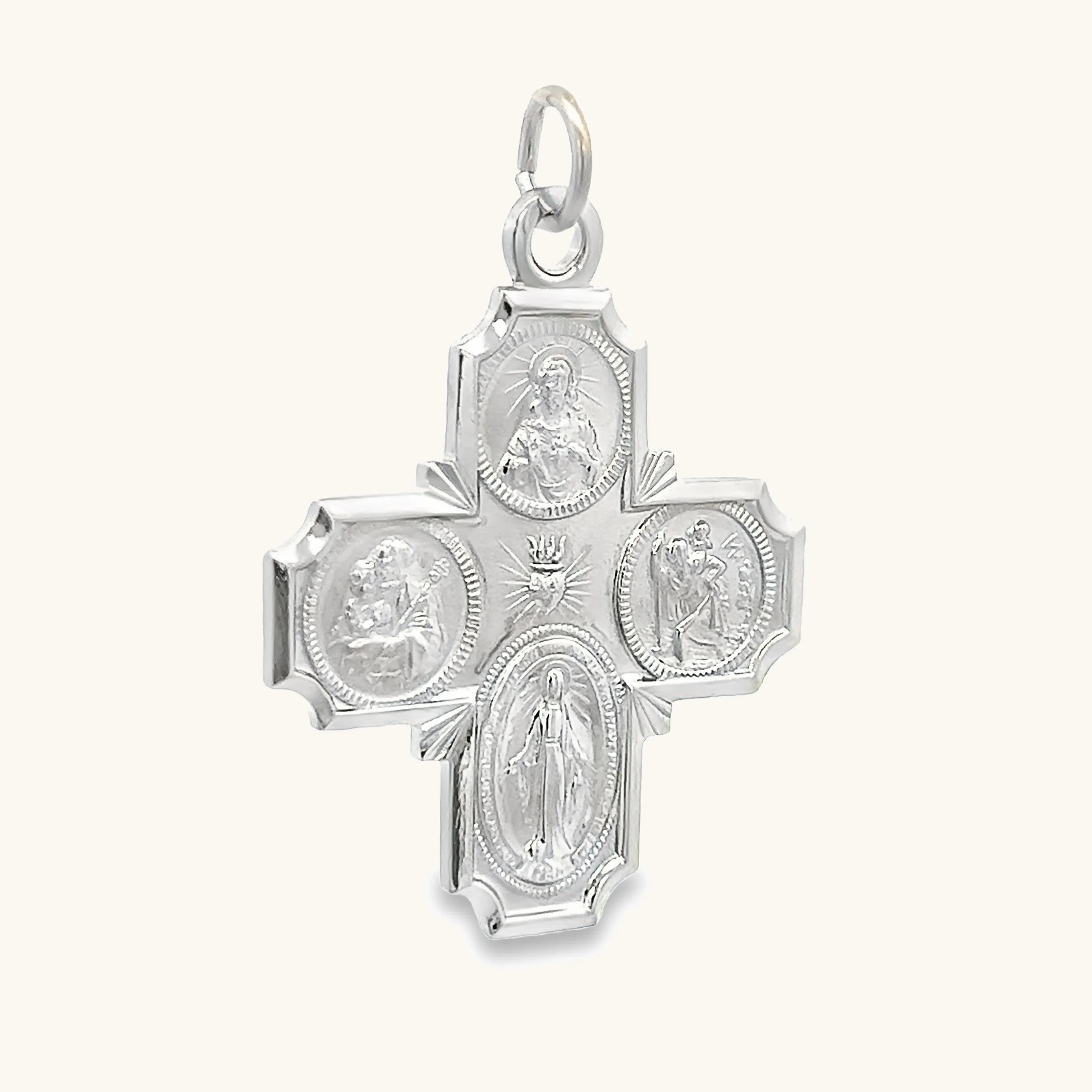 STERLING SILVER FOUR WAY MEDAL | CROSS PENDANT
