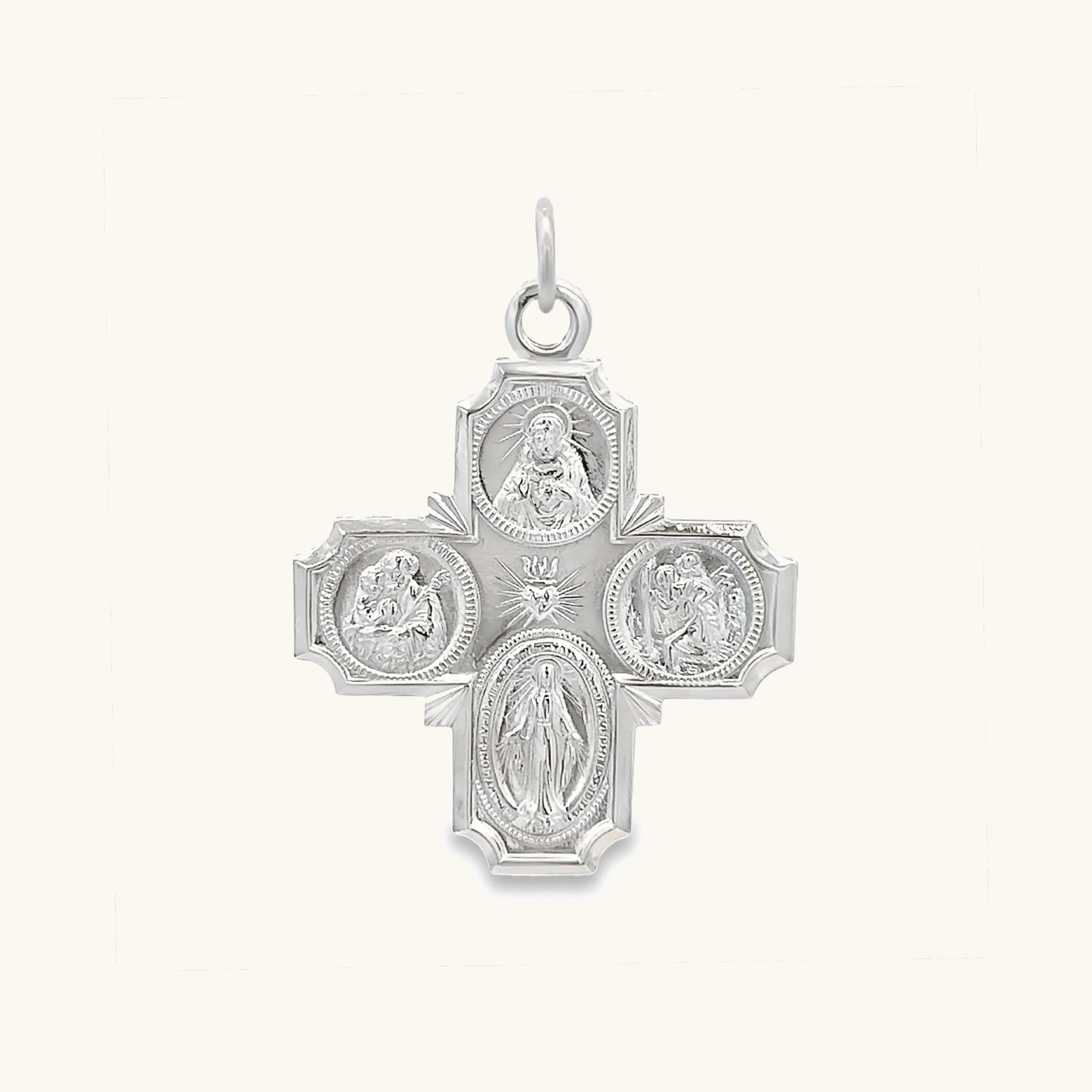 STERLING SILVER FOUR WAY MEDAL | CROSS PENDANT