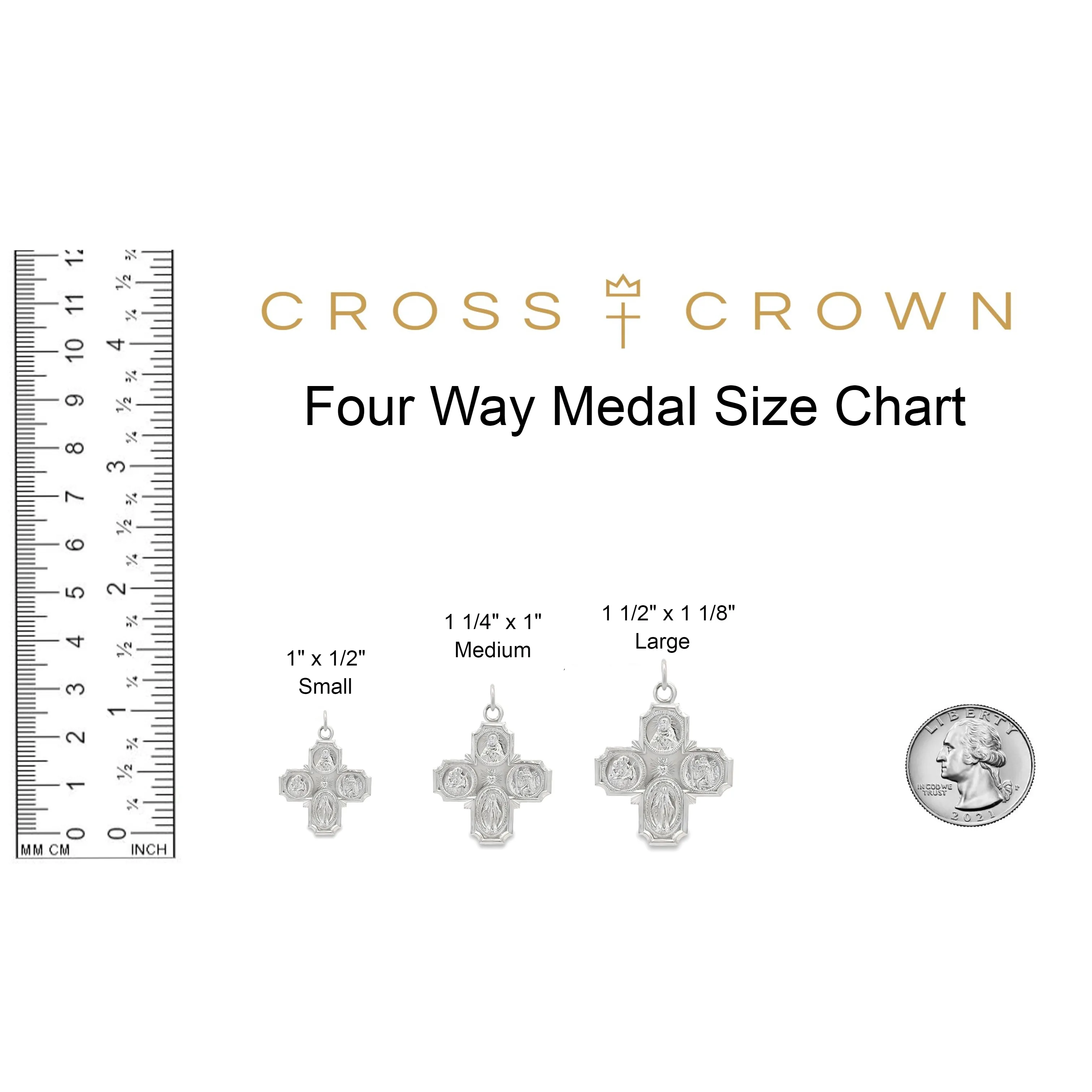STERLING SILVER FOUR WAY MEDAL | CROSS PENDANT