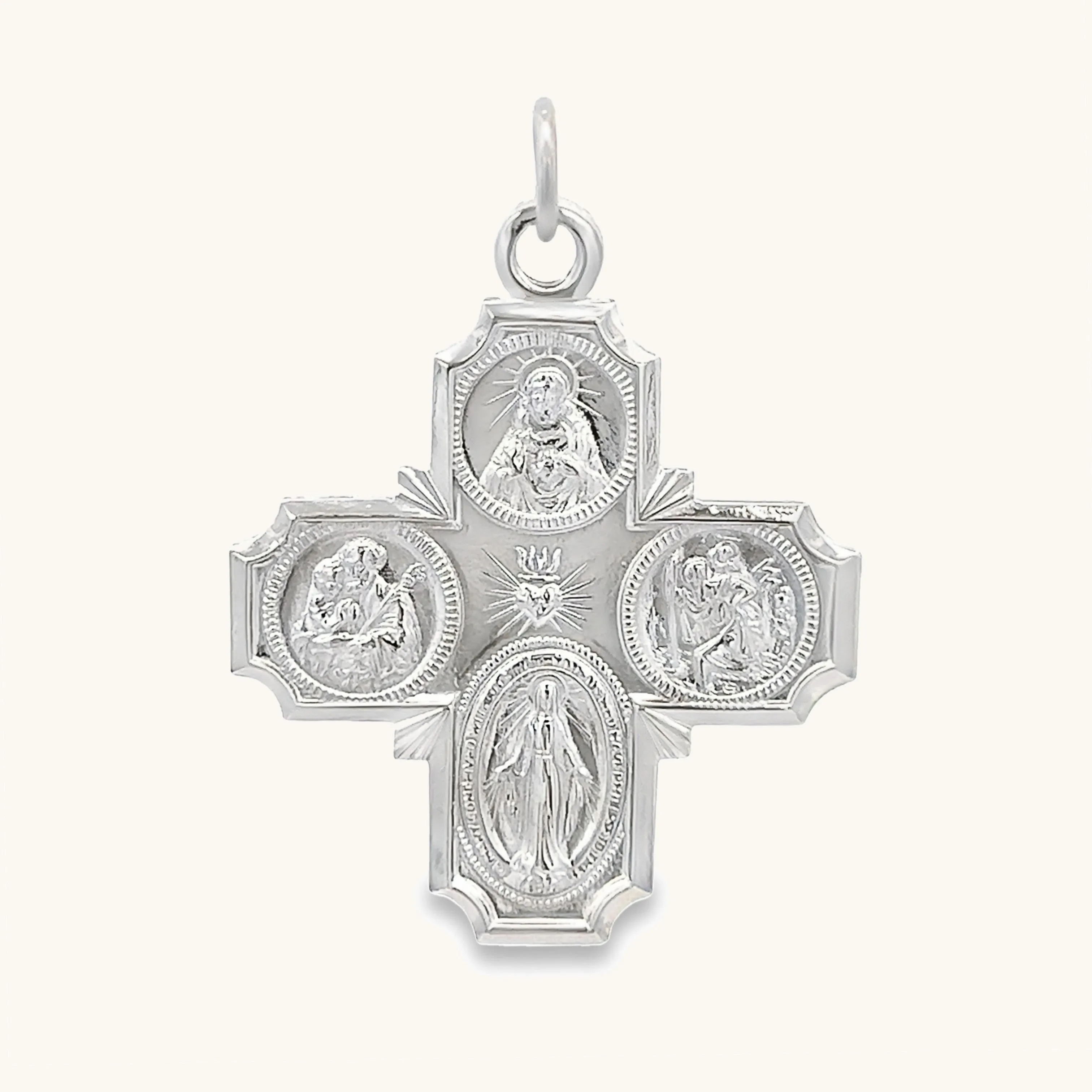 STERLING SILVER FOUR WAY MEDAL | CROSS PENDANT