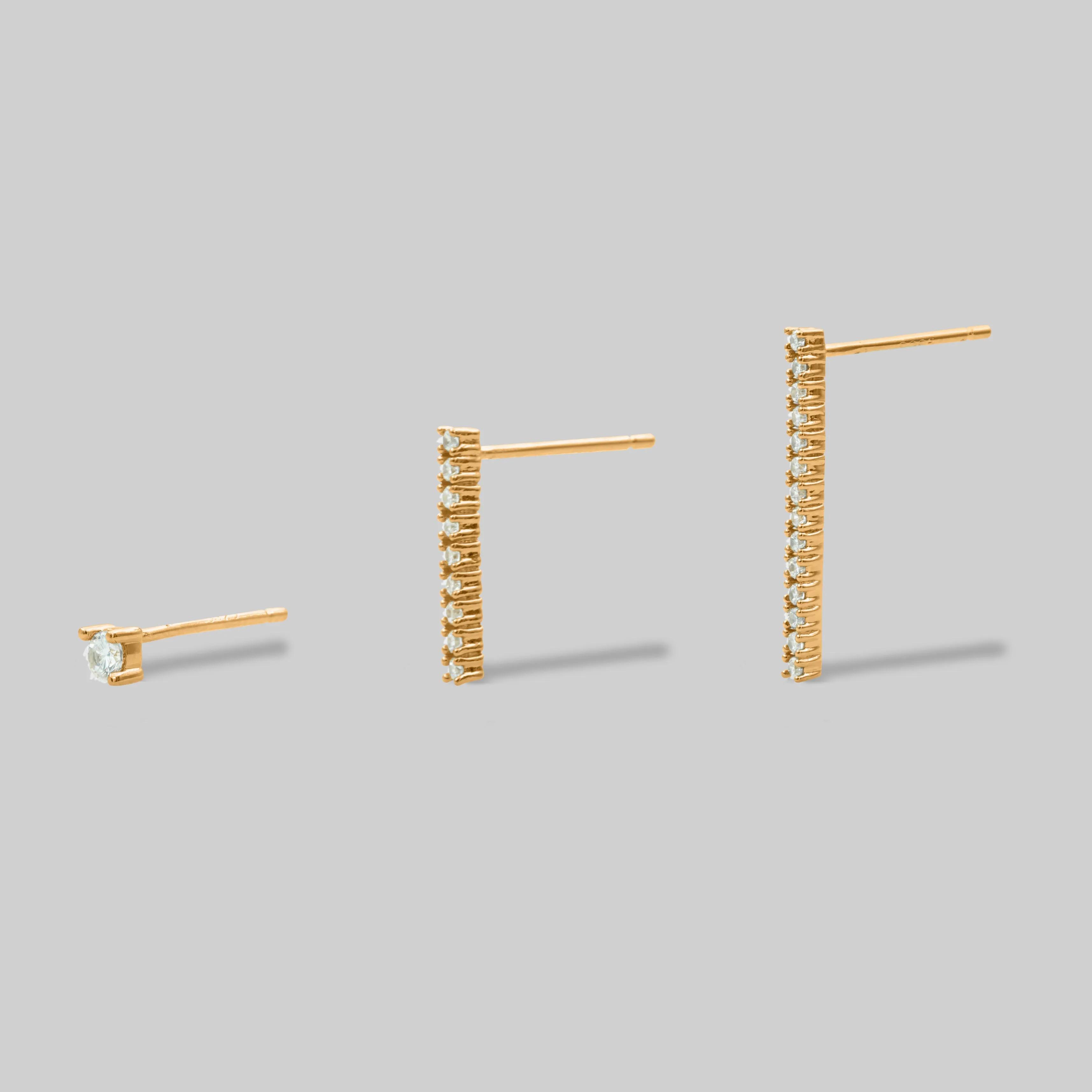 Sterling Silver Stone Bar Earrings