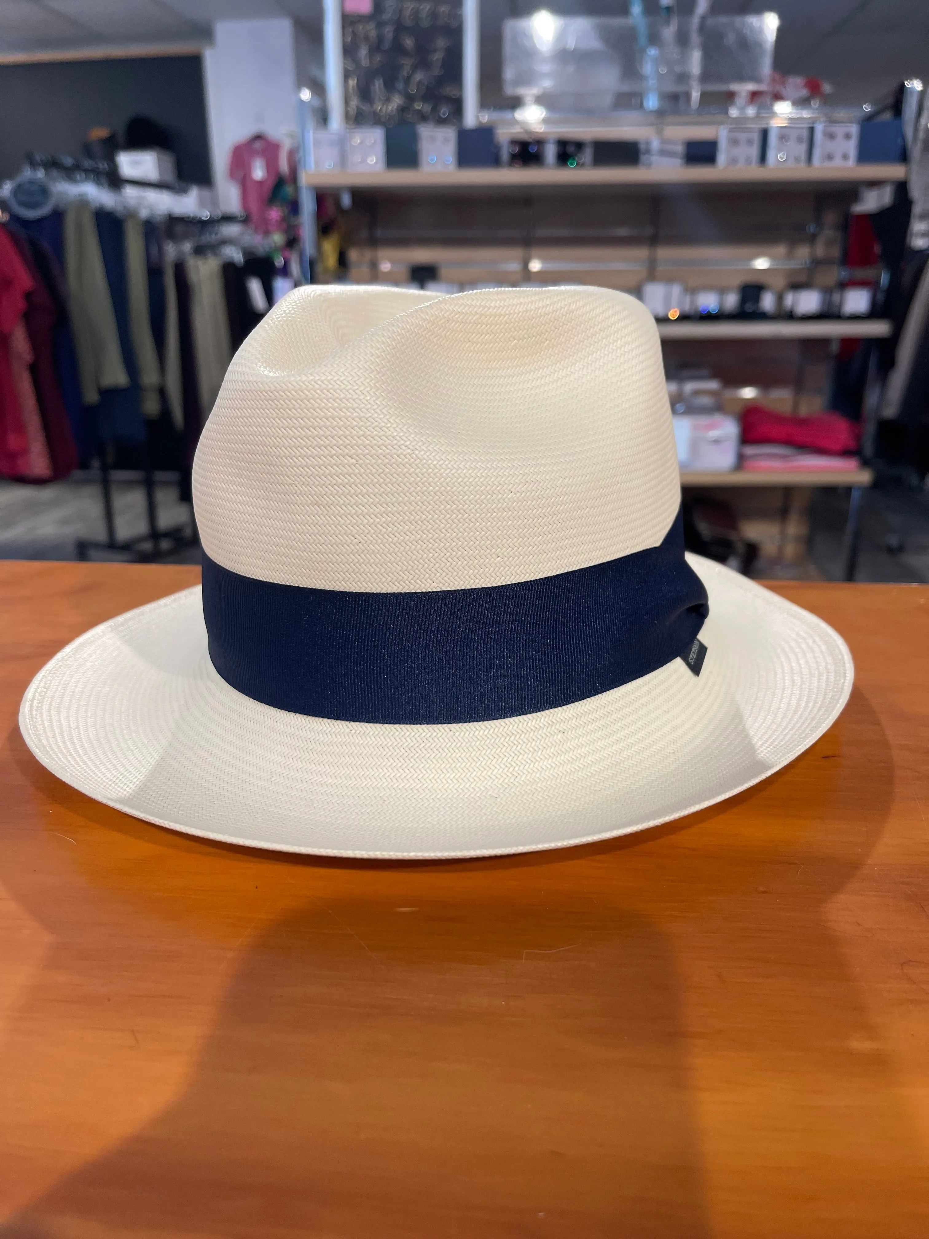 Stetson Straw Snap Brim with Navy 7
