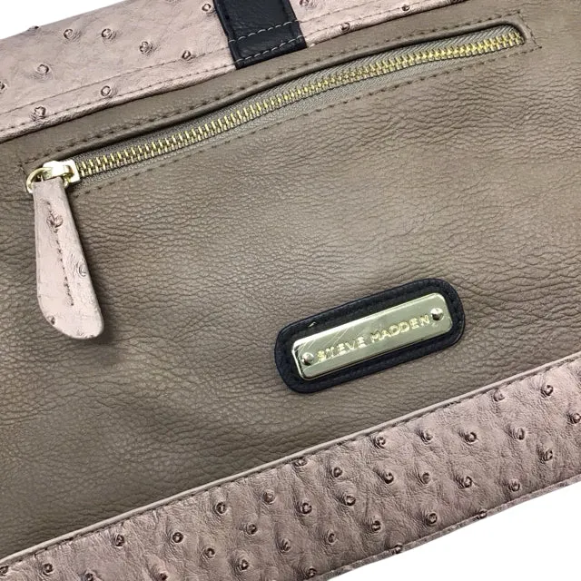 Steve Madden Beige Print Envelope Clutch