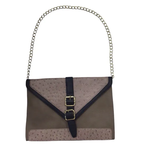 Steve Madden Beige Print Envelope Clutch